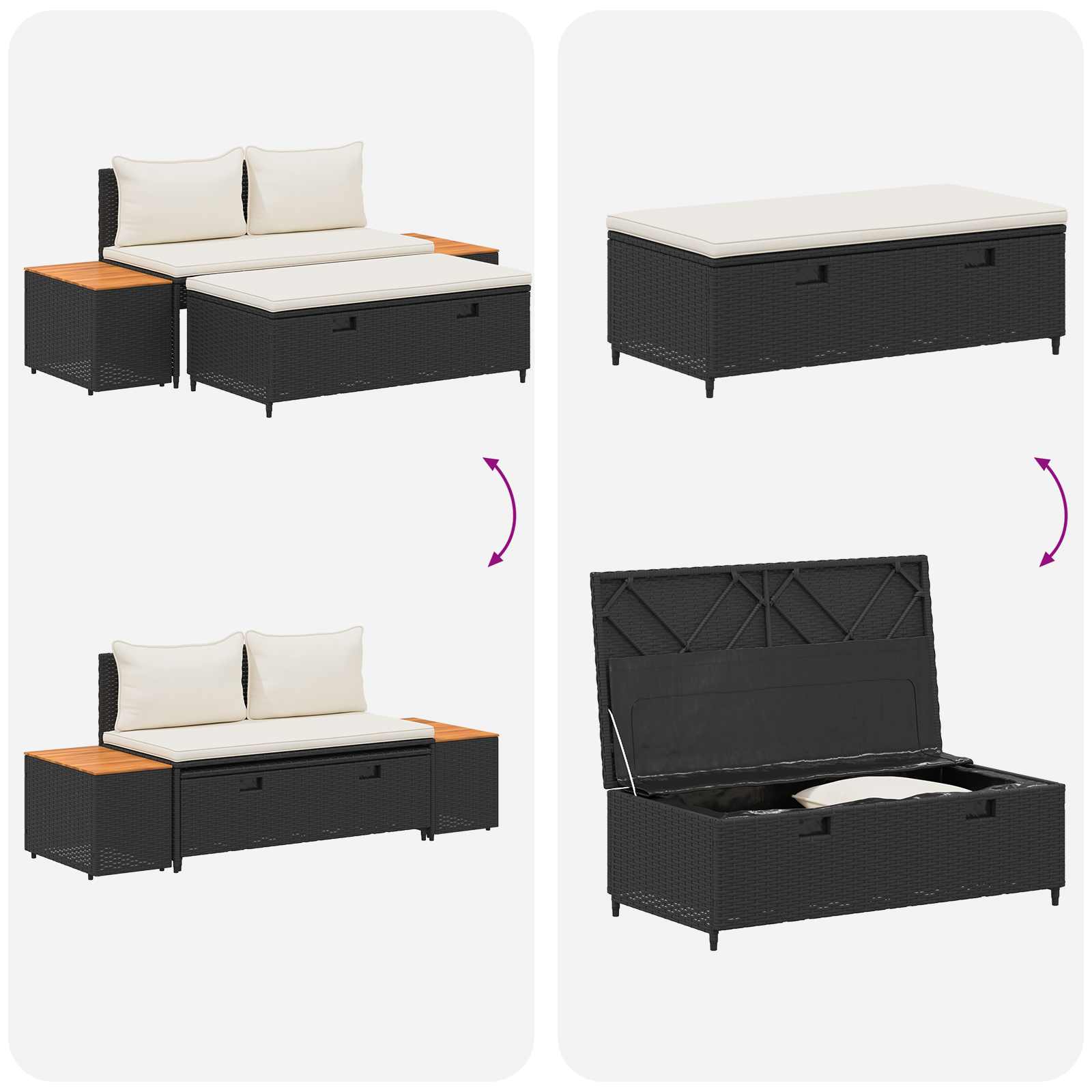 Outdoor-Sofagarnitur 4 -Seater 4 Stk. 55 x 30 x 39 cm