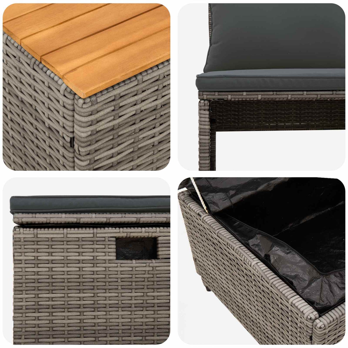 Outdoor-Sofagarnitur 4 -Seater 4 Stk. 55 x 30 x 39 cm