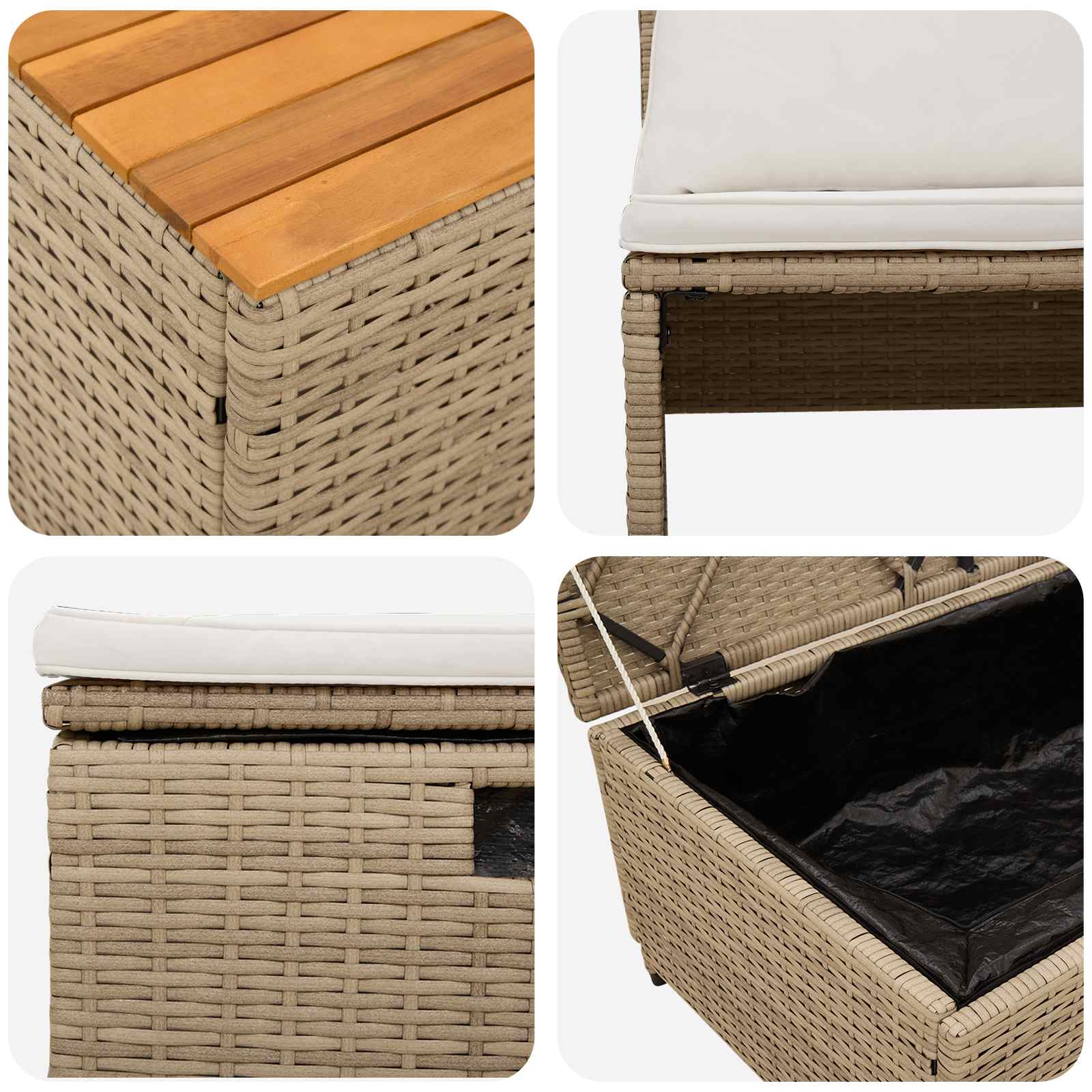Outdoor-Sofagarnitur 4 -Seater 4 Stk. 55 x 30 x 39 cm