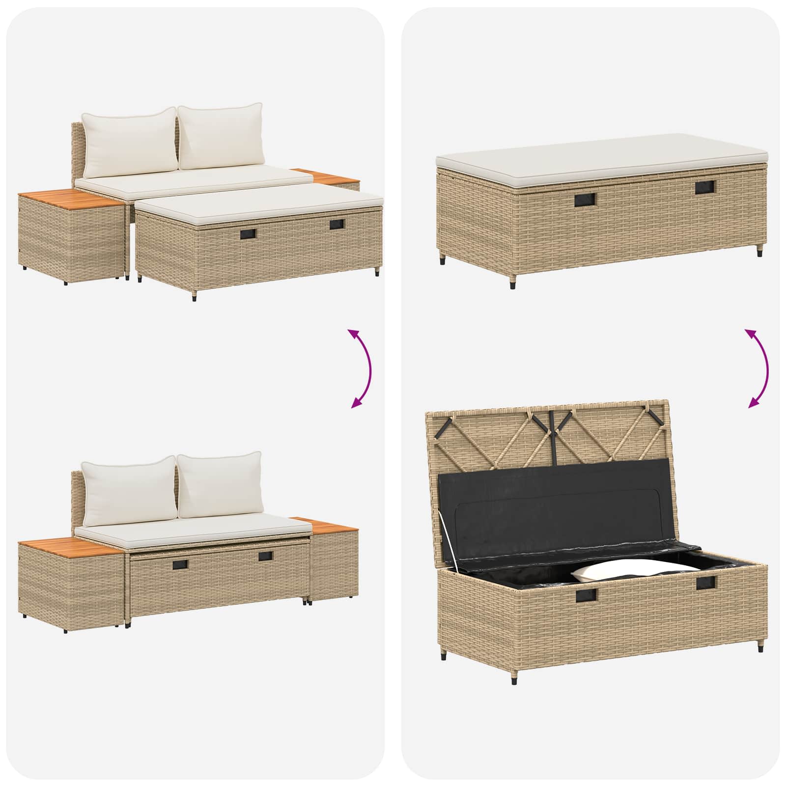 Outdoor-Sofagarnitur 4 -Seater 4 Stk. 55 x 30 x 39 cm