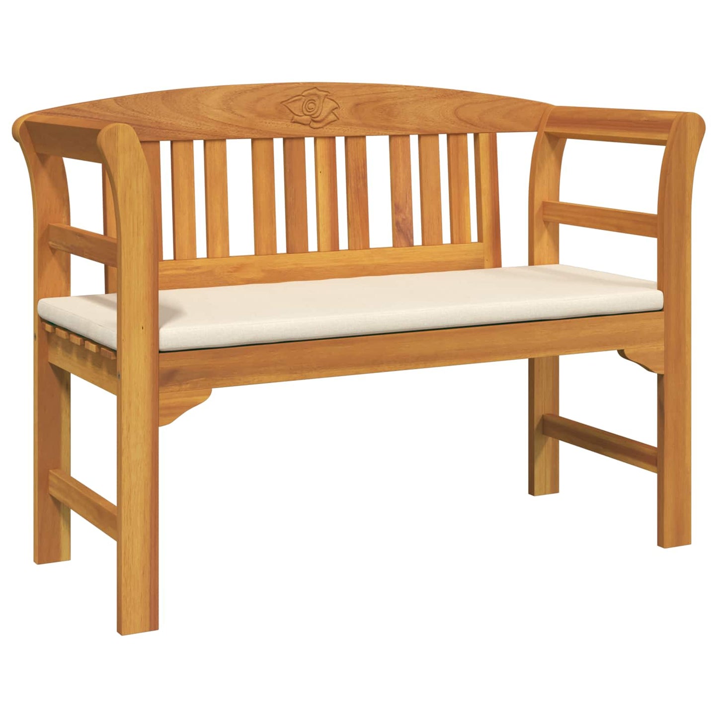 Rosenbank Cremeweiß 114 x 46 x 82,5 cm Massivholz Akazie