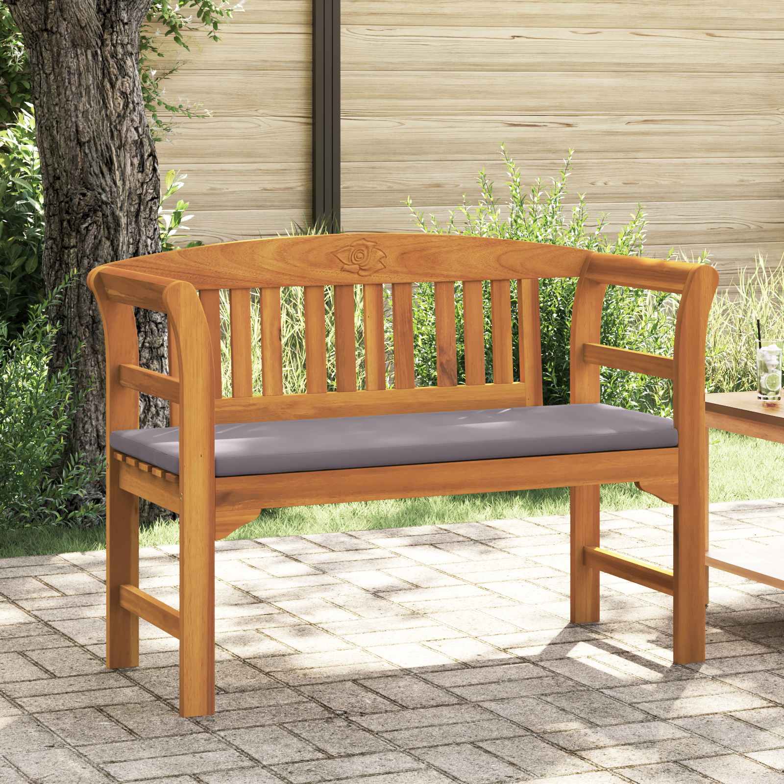 Rosenbank Natur 114 x 46 x 82,5 cm Massivholz Akazie