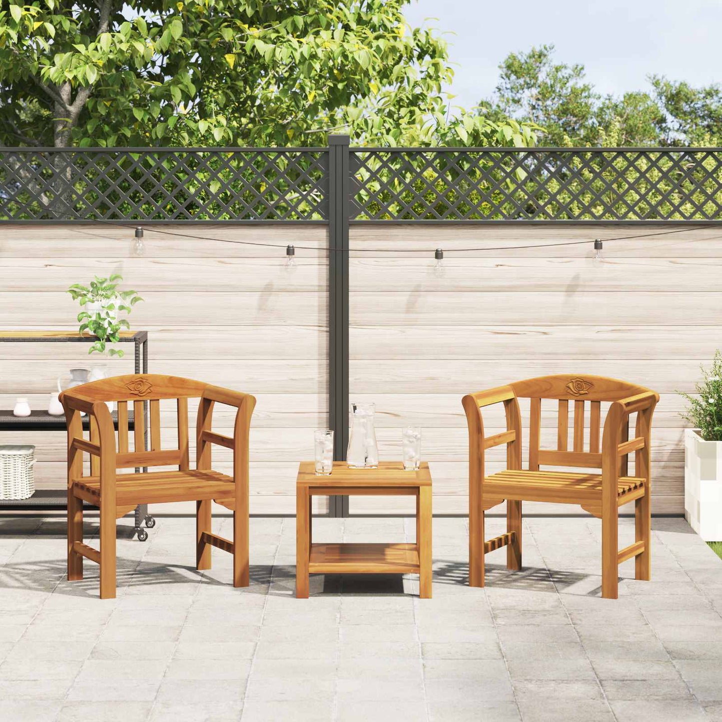 Rosenbank Natur 68,5 x 46 x 82,5 cm Massivholz Akazie
