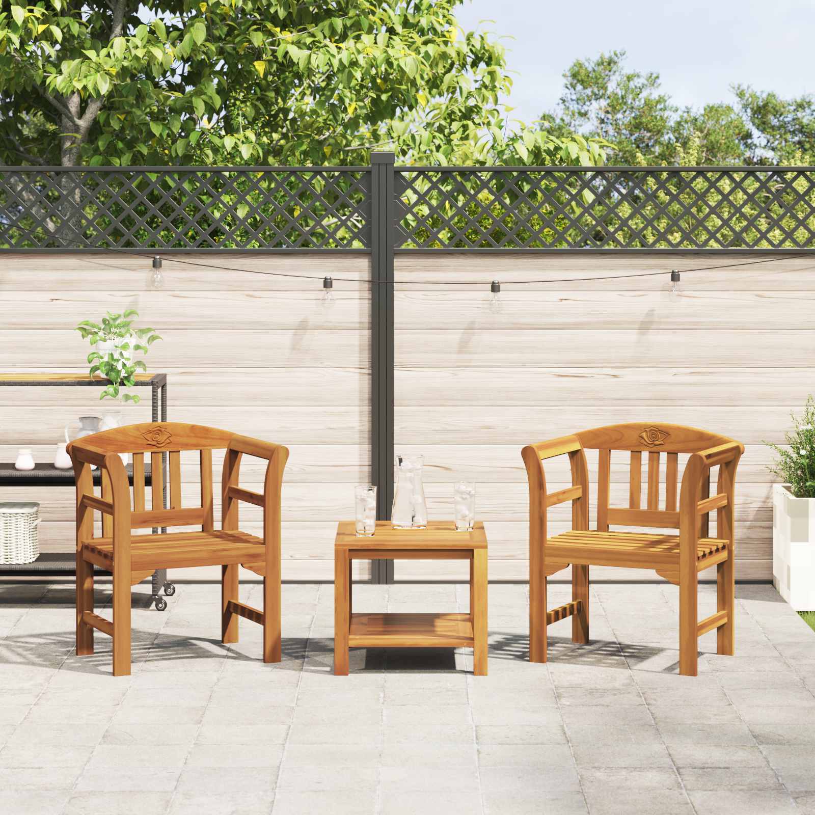Rosenbank Natur 68,5 x 46 x 82,5 cm Massivholz Akazie
