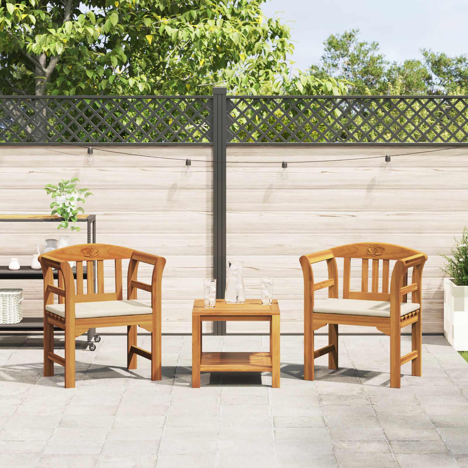 Rosenbank Natur 68,5 x 46 x 82,5 cm Massivholz Akazie