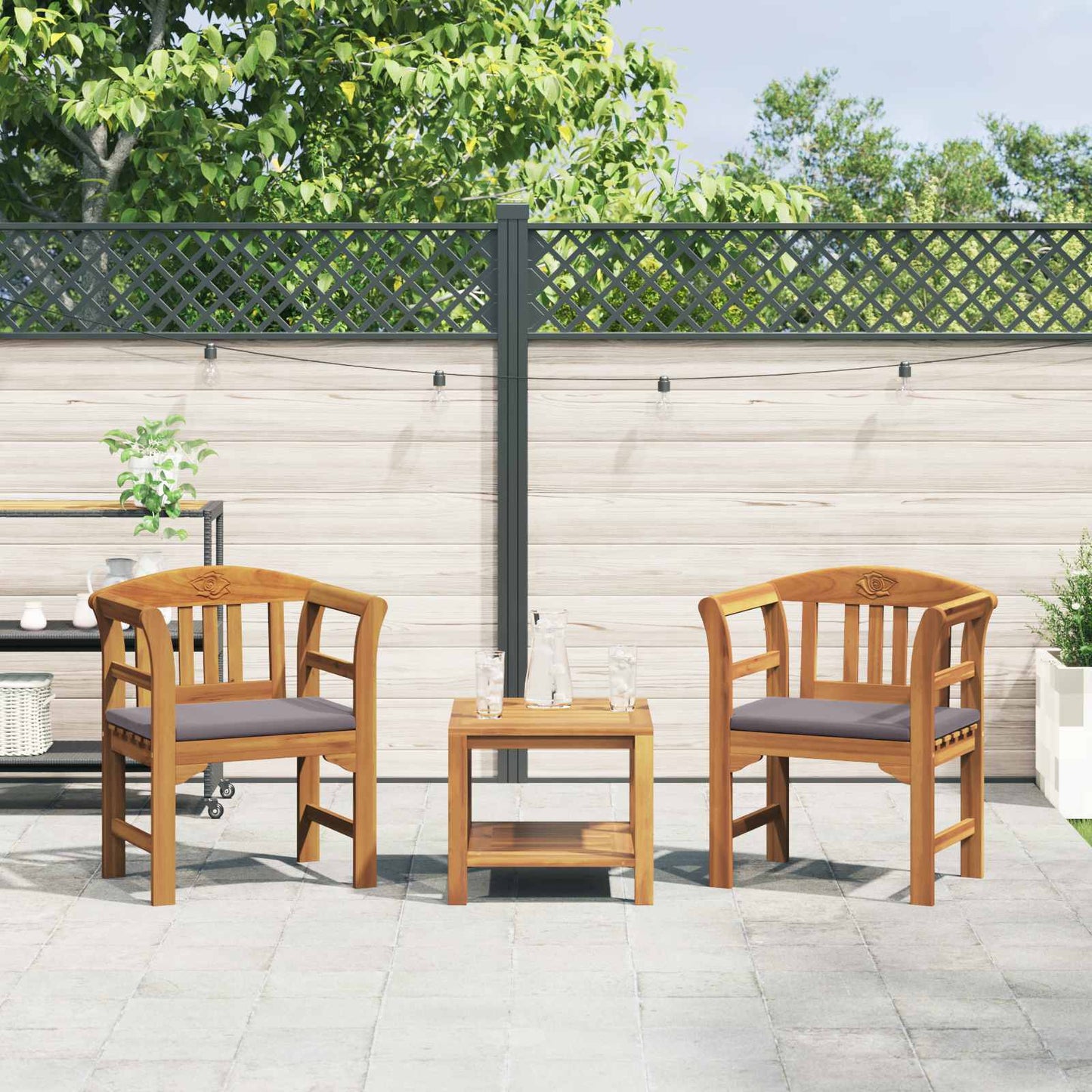 Rosenbank Natur 68,5 x 46 x 82,5 cm Massivholz Akazie
