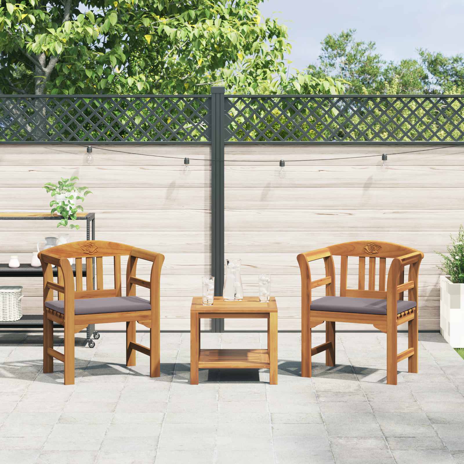 Rosenbank Natur 68,5 x 46 x 82,5 cm Massivholz Akazie