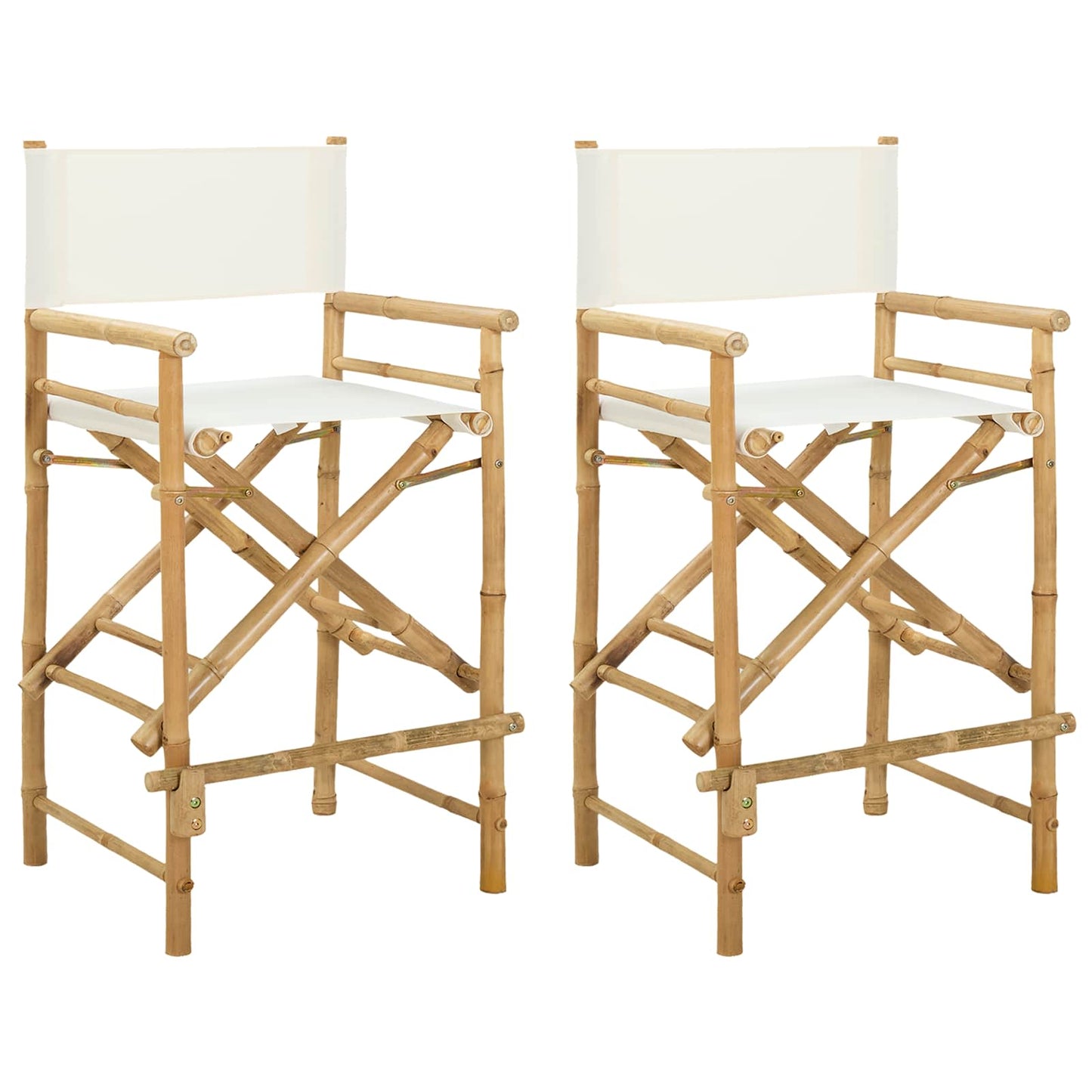 Folding Director's Chair 2 Stk. Natur Bambus