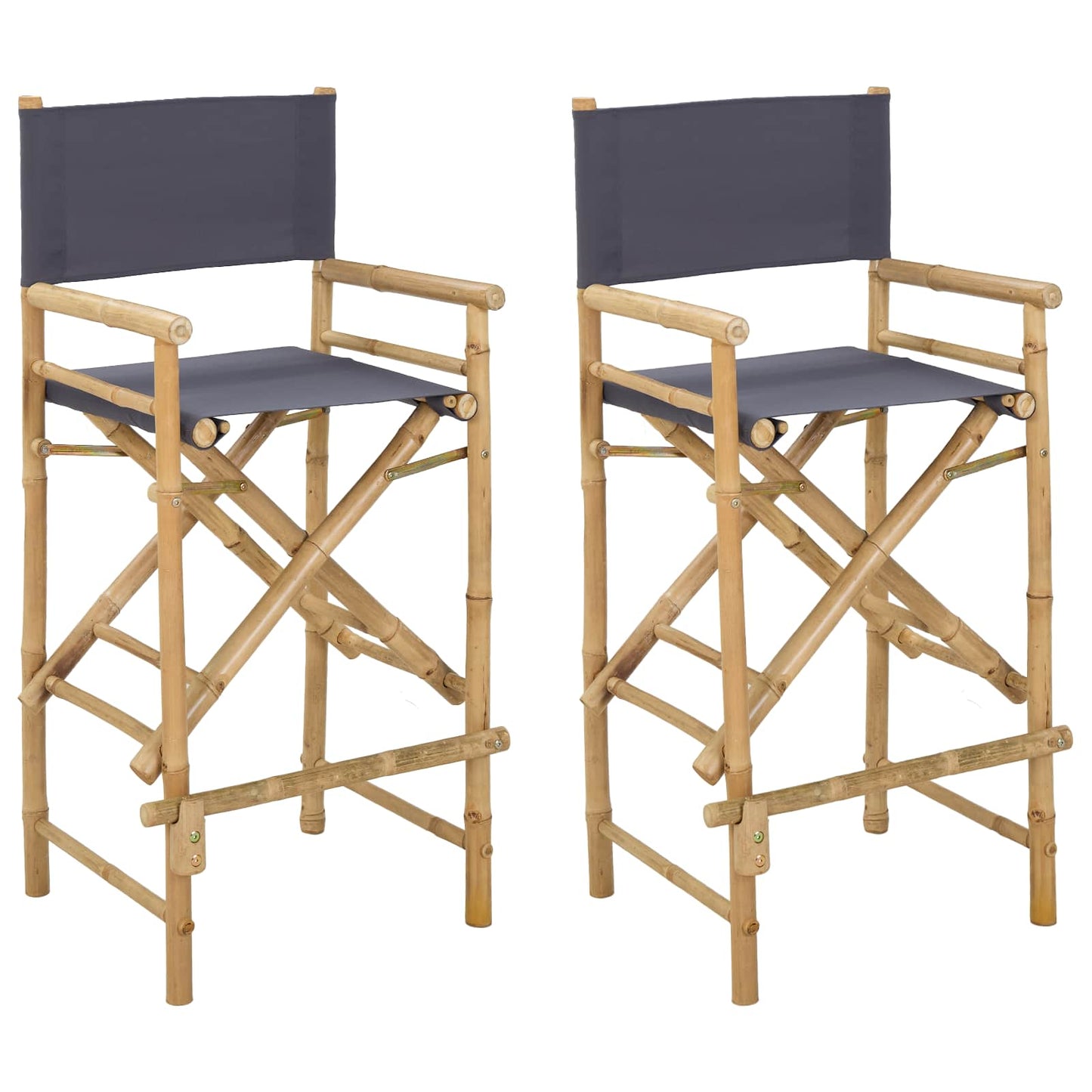 Folding Director's Chair 2 Stk. Natur Bambus
