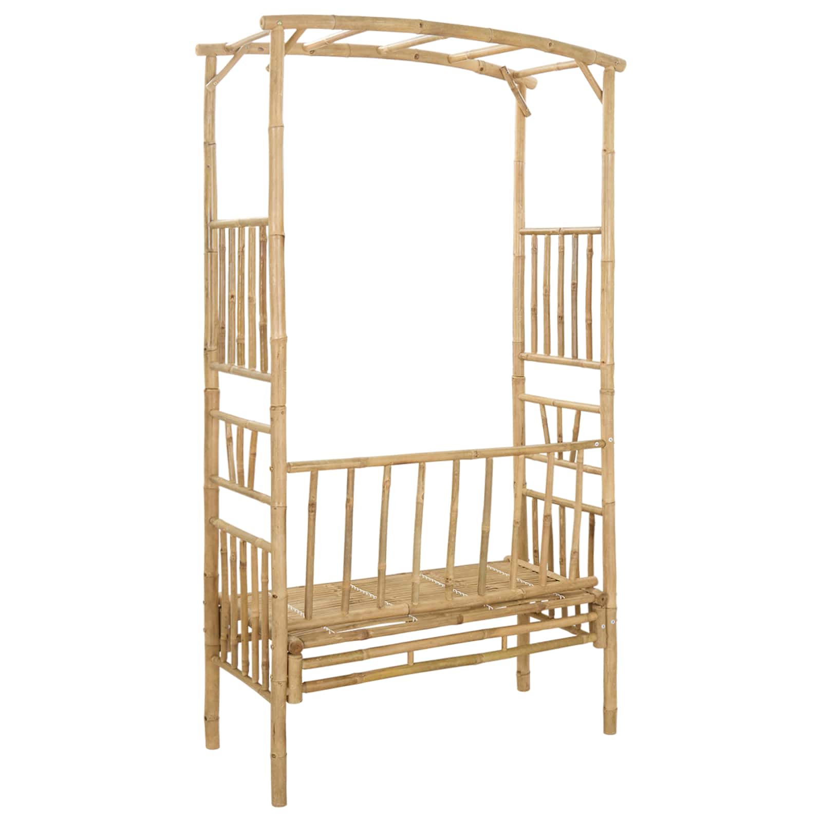 Gartenbogen mit Sitzbank 115 x 50 x 205 cm Bambus