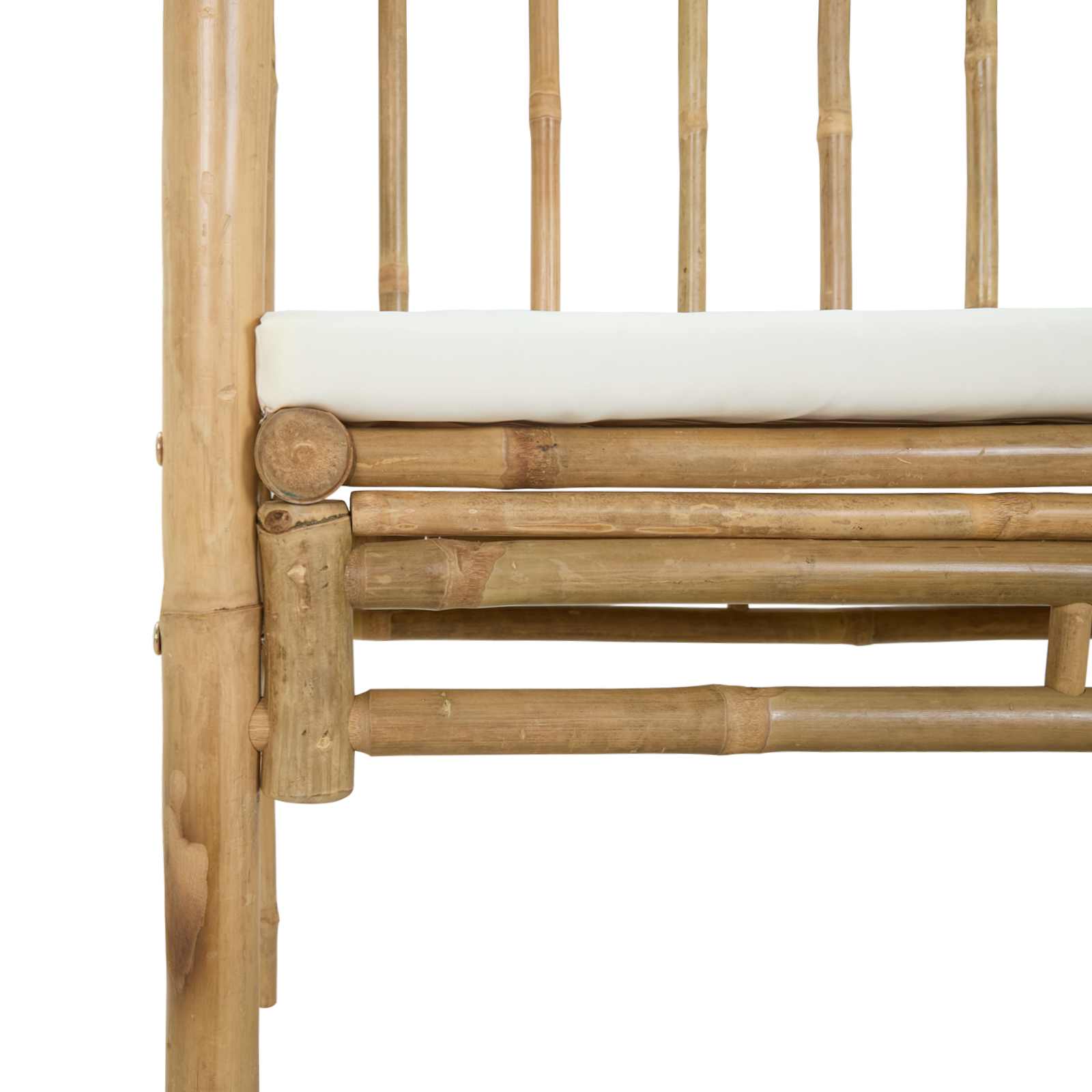 Gartenbogen mit Sitzbank Cremeweiß 115 x 50 x 205 cm Bambus