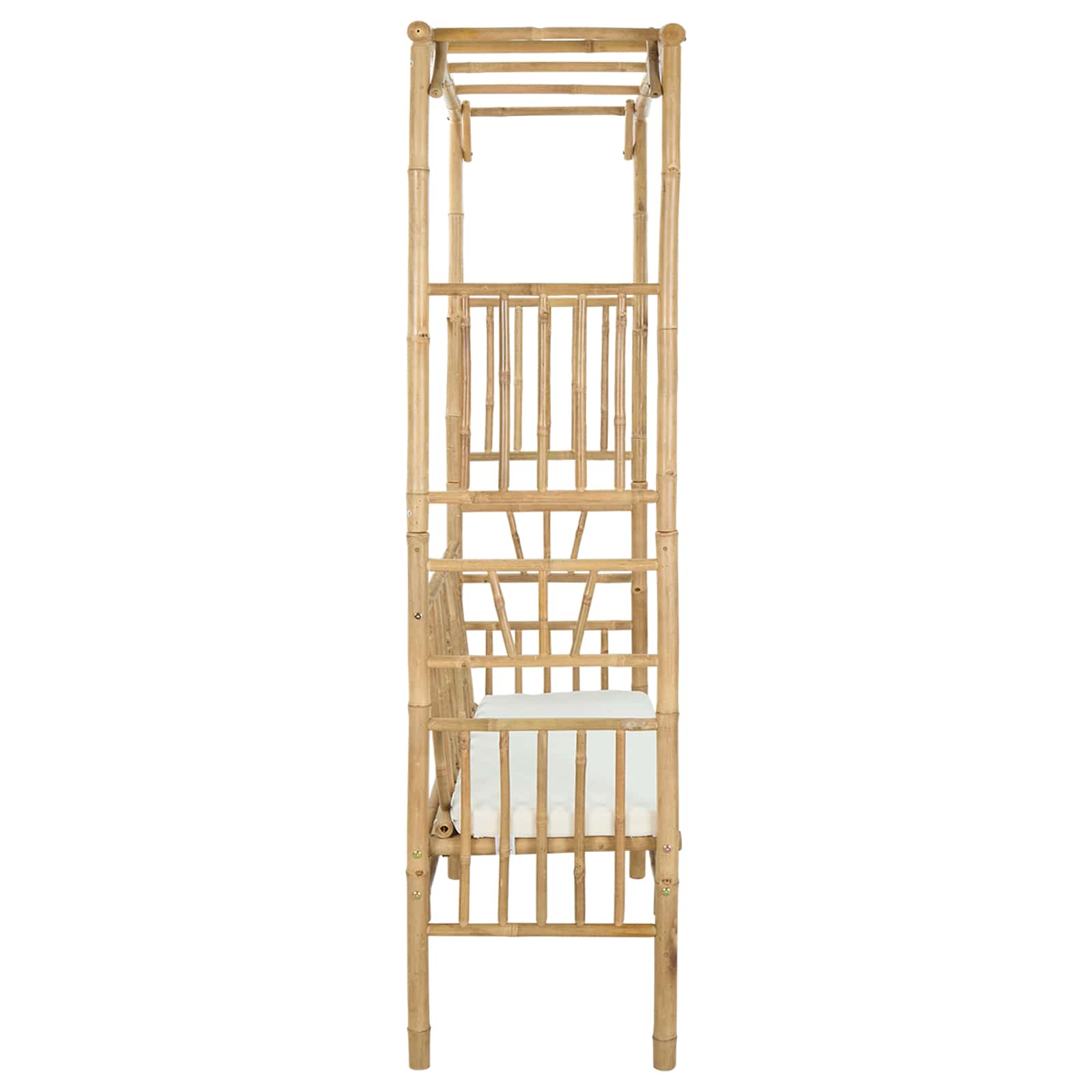 Gartenbogen mit Sitzbank Cremeweiß 115 x 50 x 205 cm Bambus