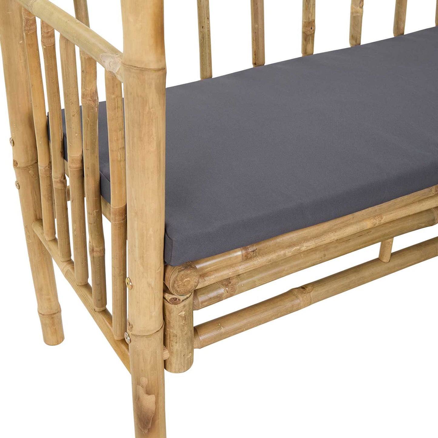 Gartenbogen mit Sitzbank Dunkelgrau 115 x 50 x 205 cm Bambus