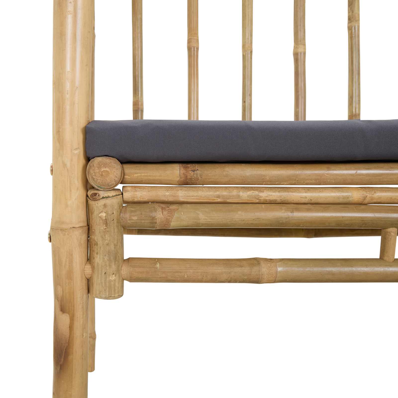 Gartenbogen mit Sitzbank Dunkelgrau 115 x 50 x 205 cm Bambus