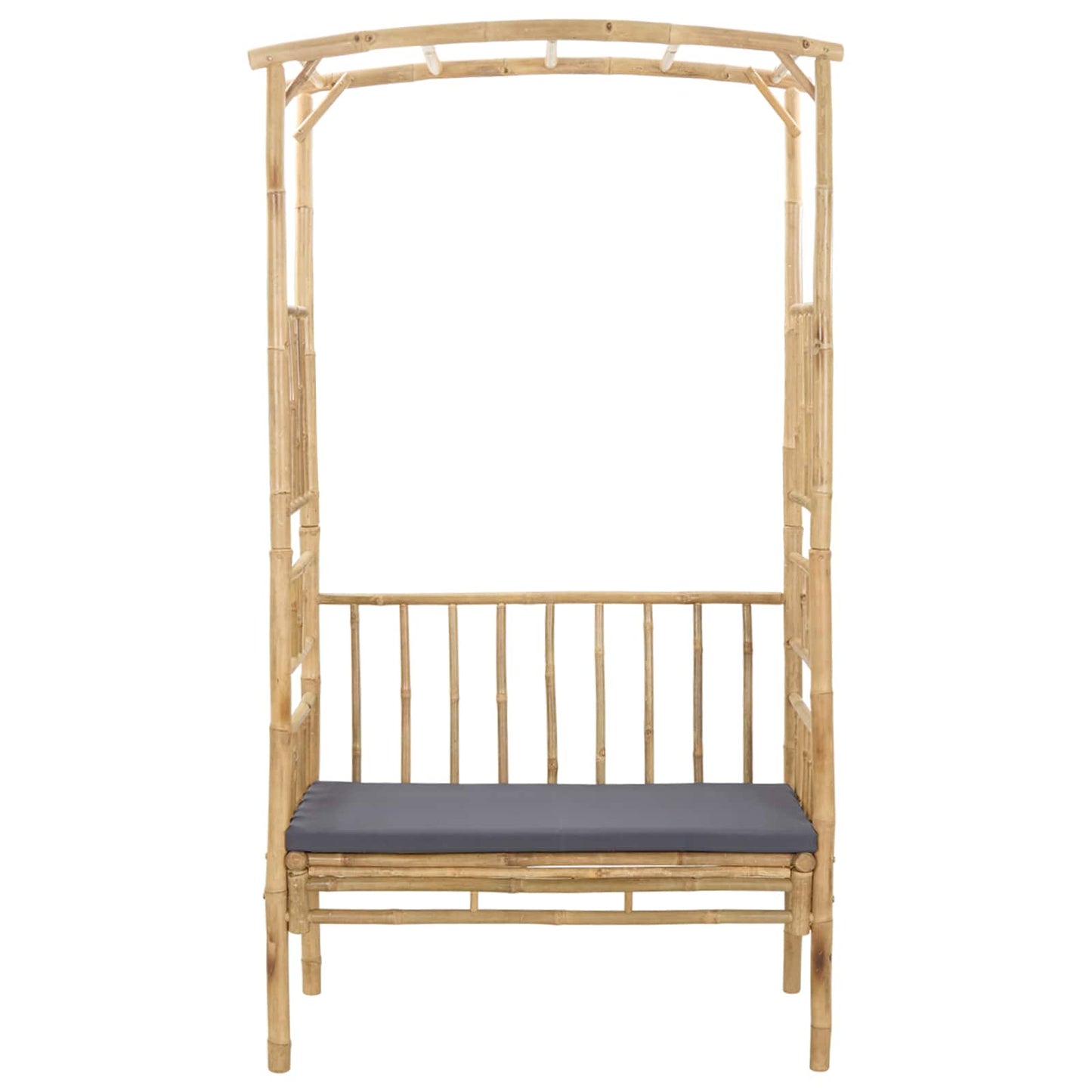 Gartenbogen mit Sitzbank Dunkelgrau 115 x 50 x 205 cm Bambus