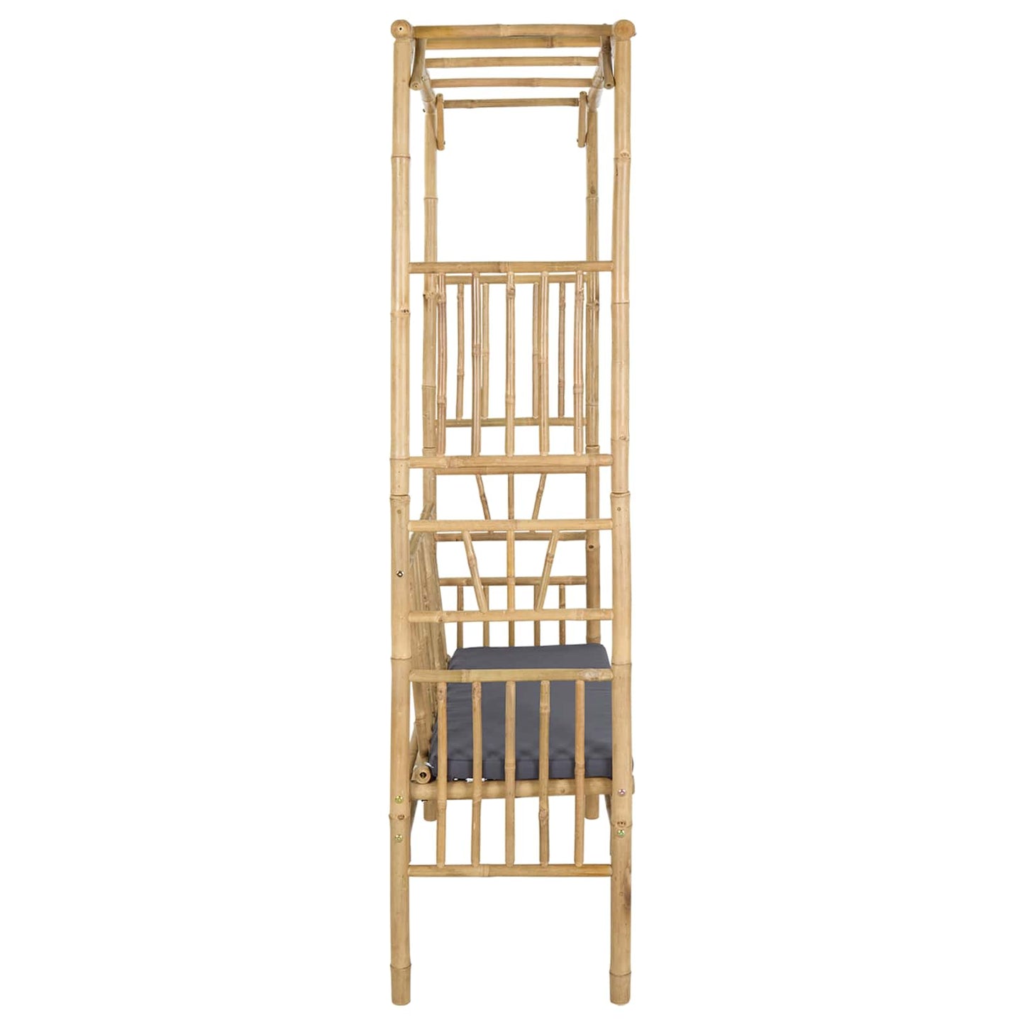 Gartenbogen mit Sitzbank Dunkelgrau 115 x 50 x 205 cm Bambus