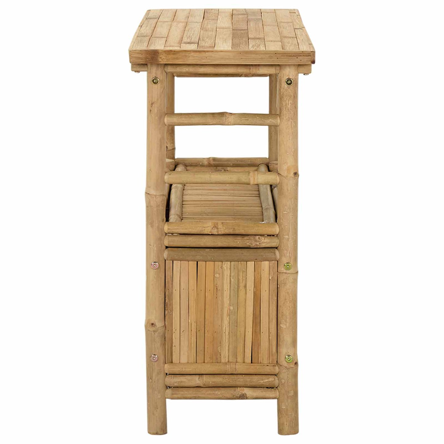 Konsolentisch mit Regal mit Tür Natur 80 x 35 x 75 cm Bambus