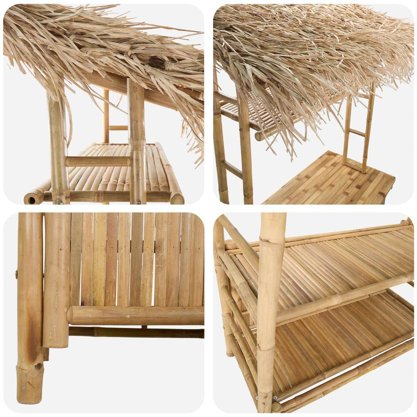 Outdoor Bartisch Natur 110 x 50 x 209 cm Bambus