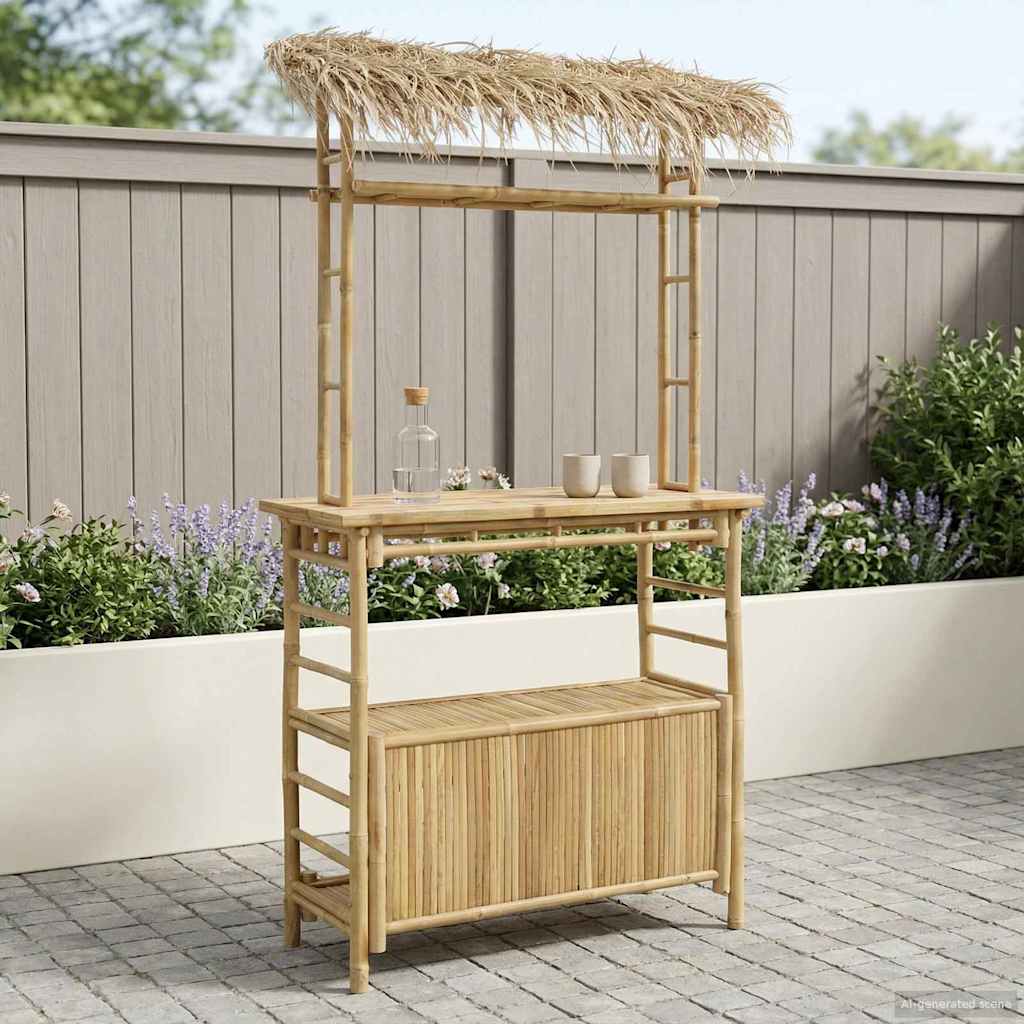 Outdoor Bartisch Natur 110 x 50 x 209 cm Bambus