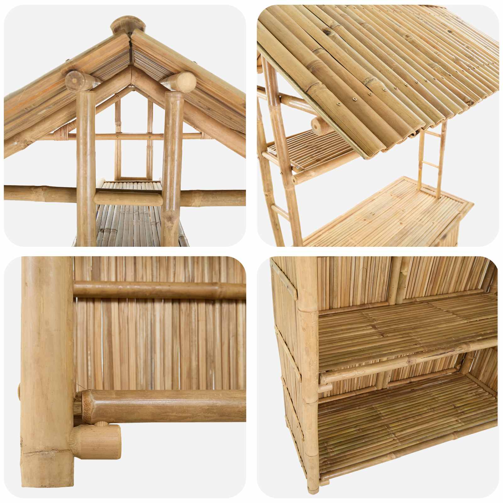 Outdoor Bartisch Natur 115 x 95 x 214 cm Bambus