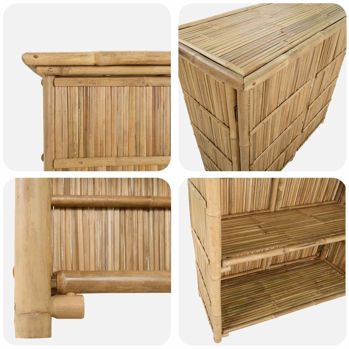 Outdoor Bartisch Natur 115 x 55 x 105 cm Bambus