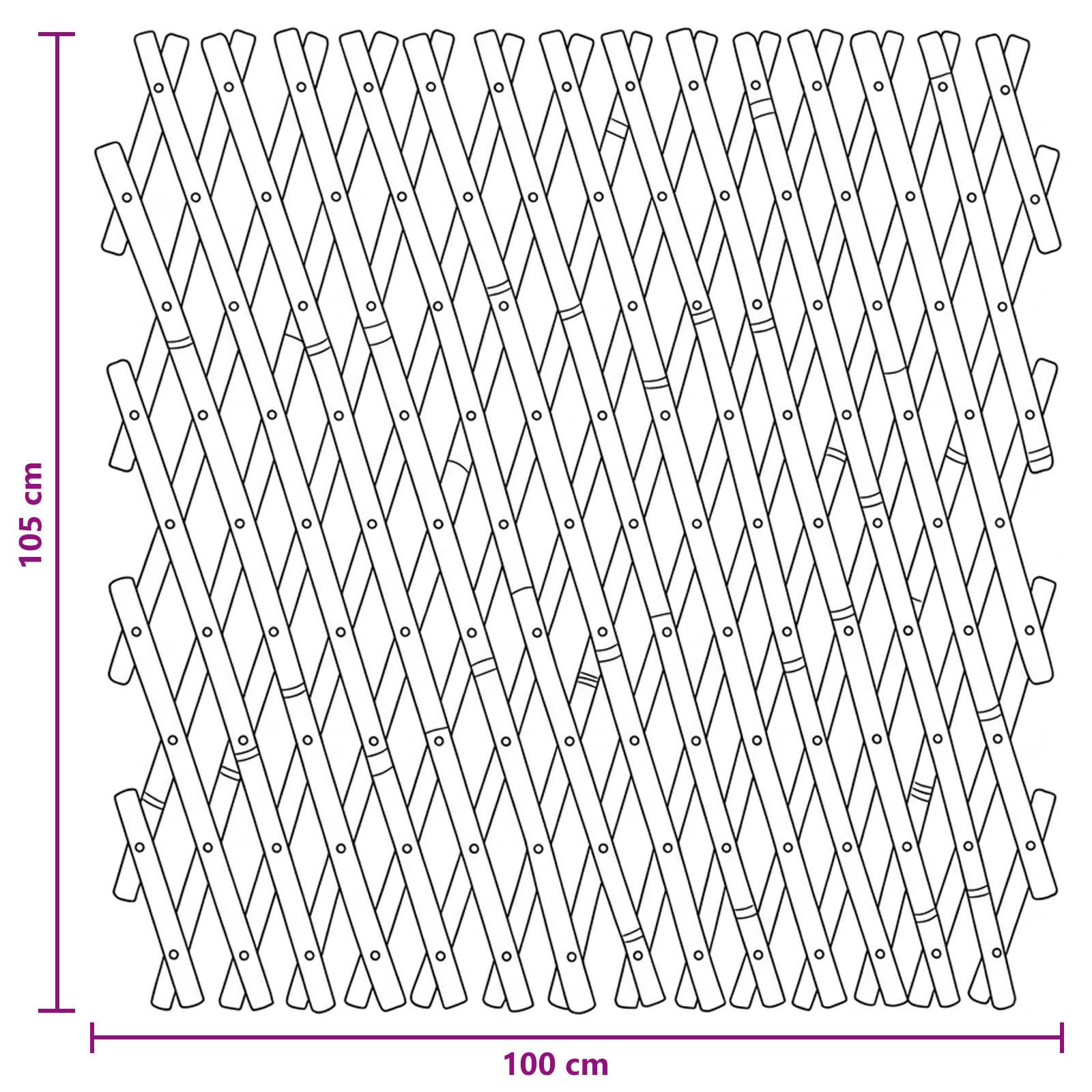 Erweiterbarer Spalierzaun 2 Stk. 100 x 105 cm Bambus Hellbraun