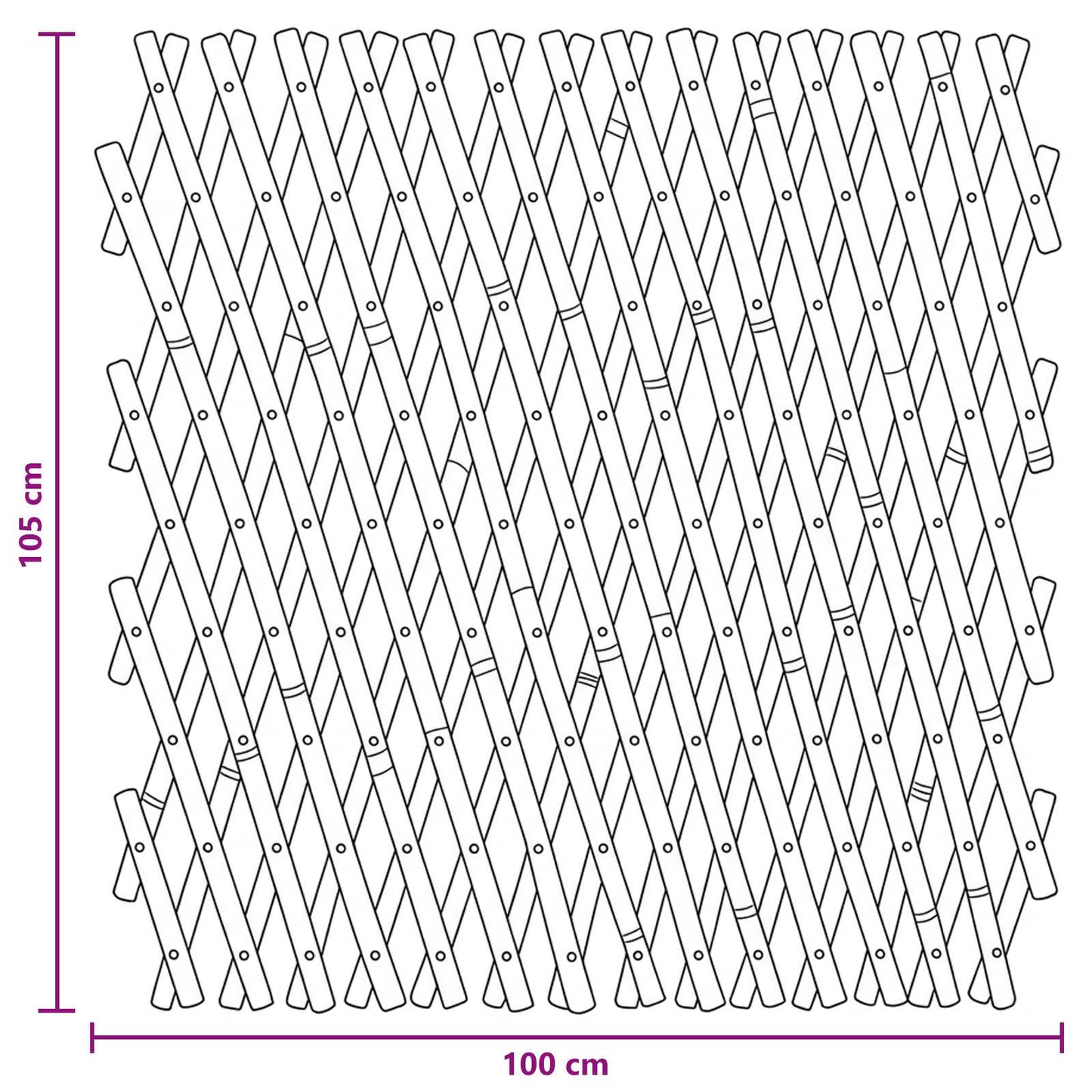 Erweiterbarer Spalierzaun 2 stk. 100 x 105 cm Bambus Hellbraun
