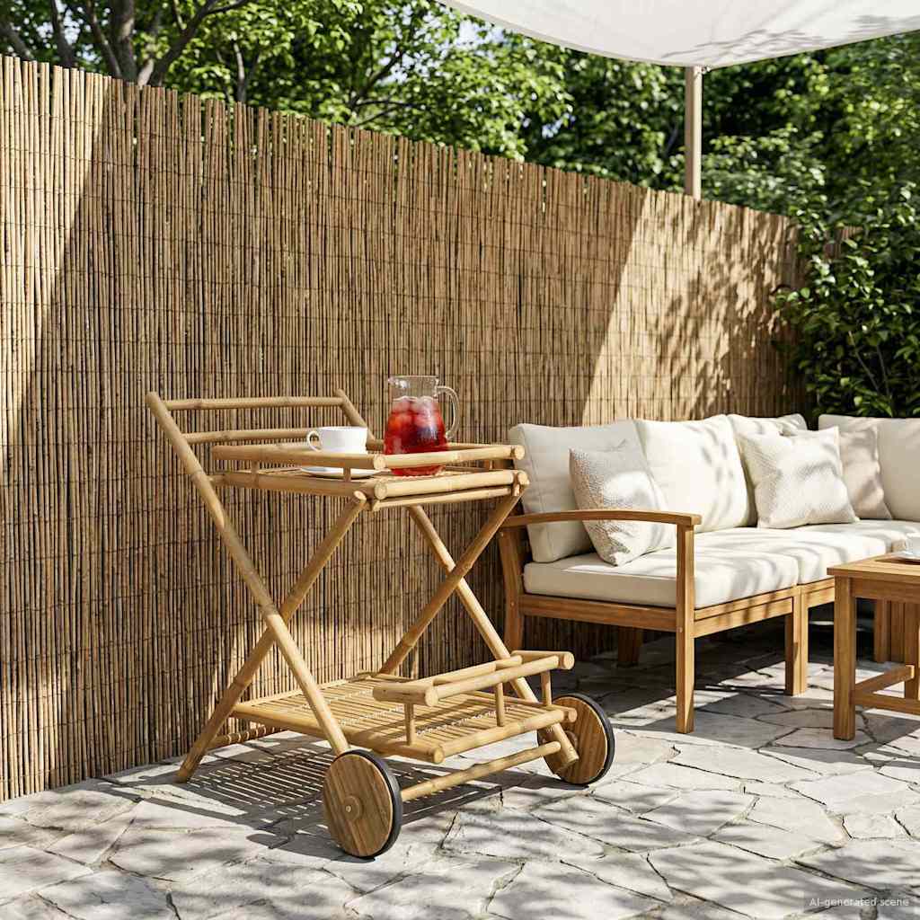 Servierwagen mit Rädern Natur 79 x 67,5 x 84 cm Bambus