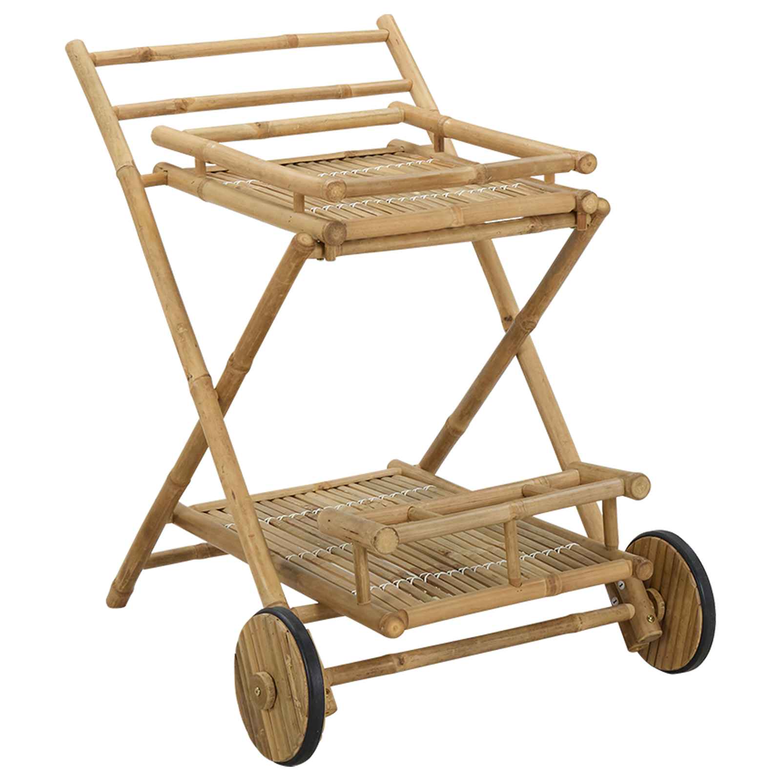 Servierwagen mit Rädern Natur 79 x 67,5 x 84 cm Bambus