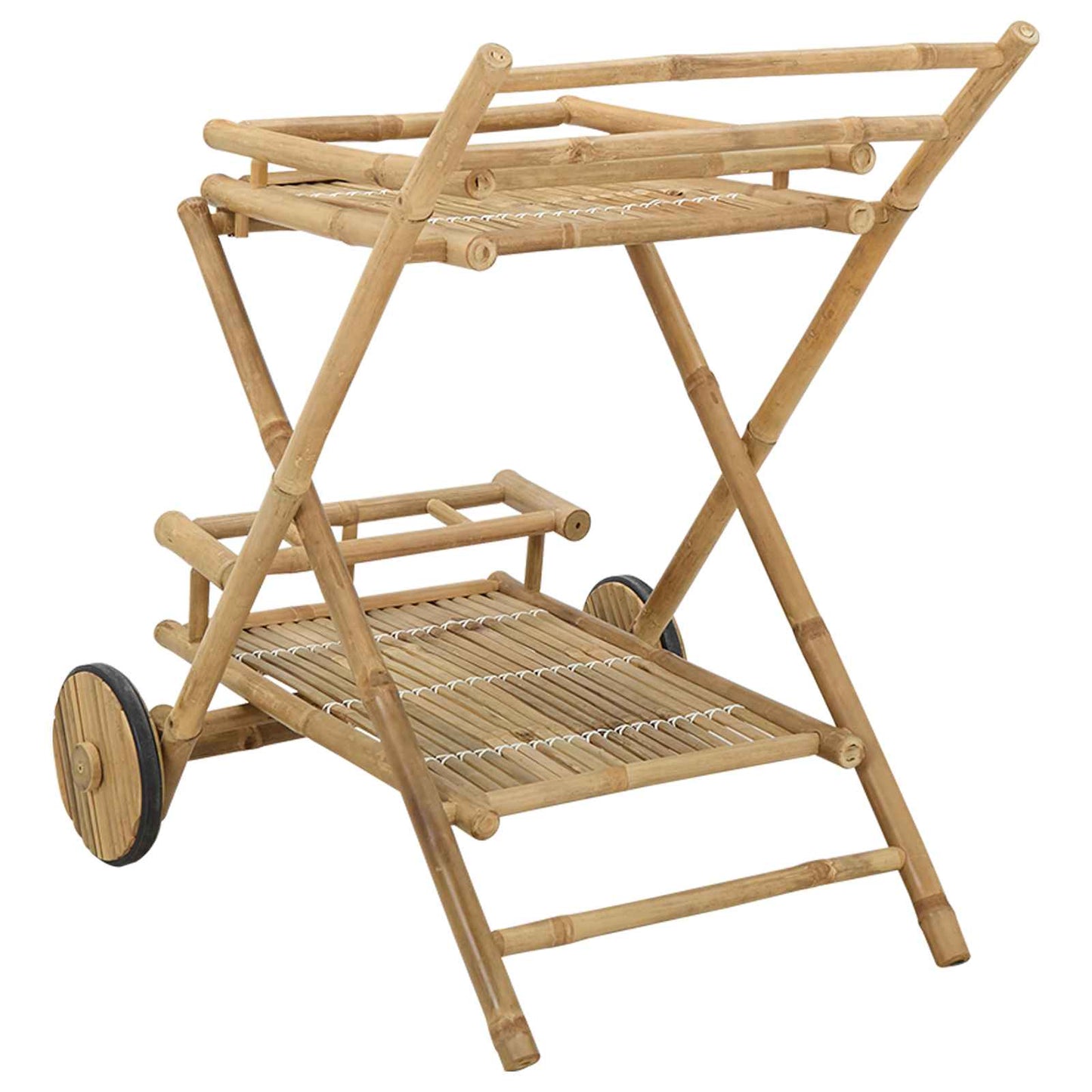 Servierwagen mit Rädern Natur 79 x 67,5 x 84 cm Bambus
