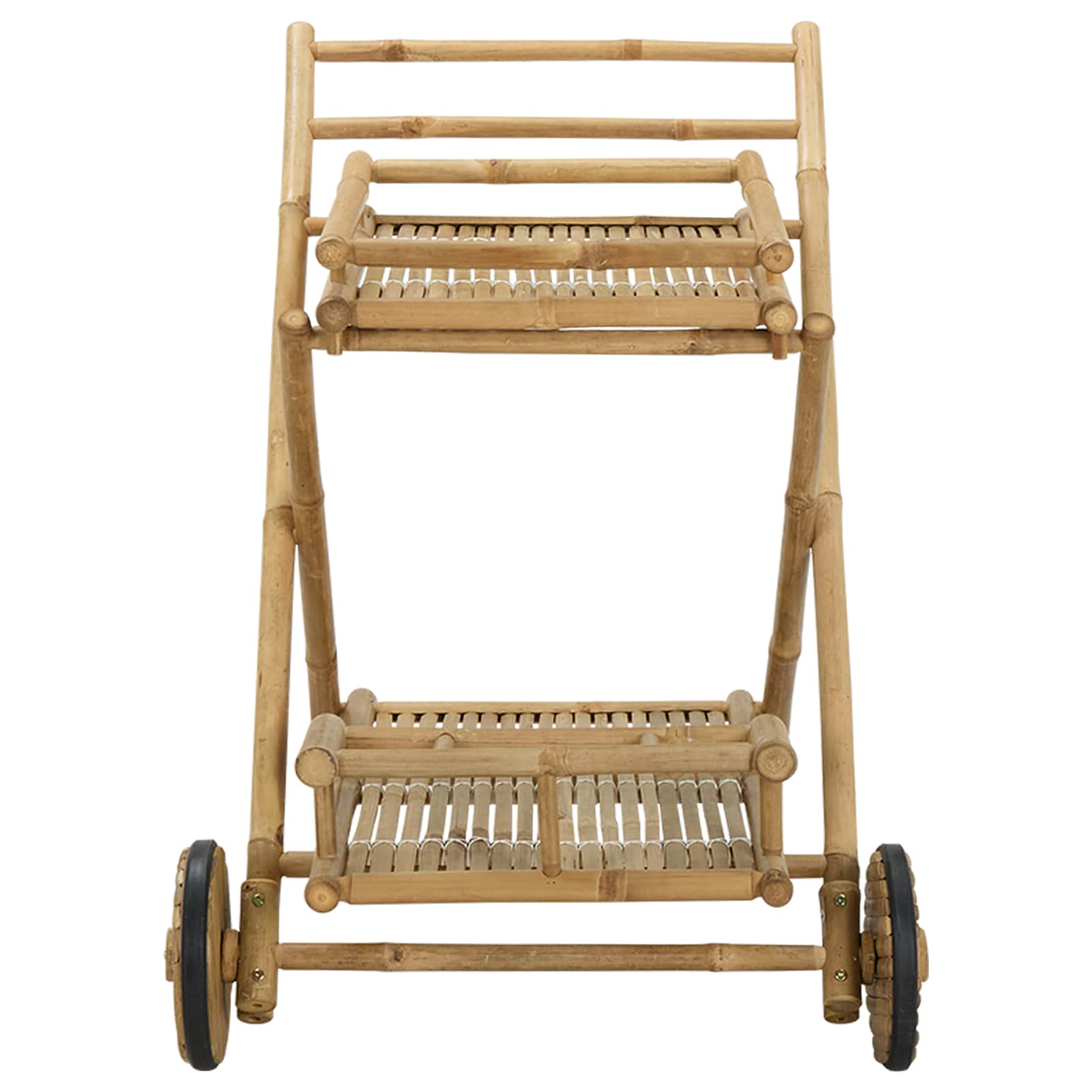 Servierwagen mit Rädern Natur 79 x 67,5 x 84 cm Bambus