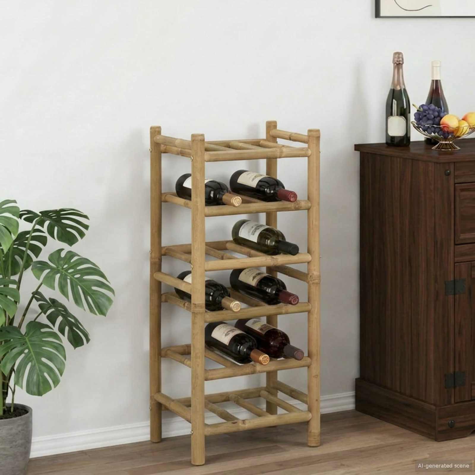 Weinregal Bambus Natur