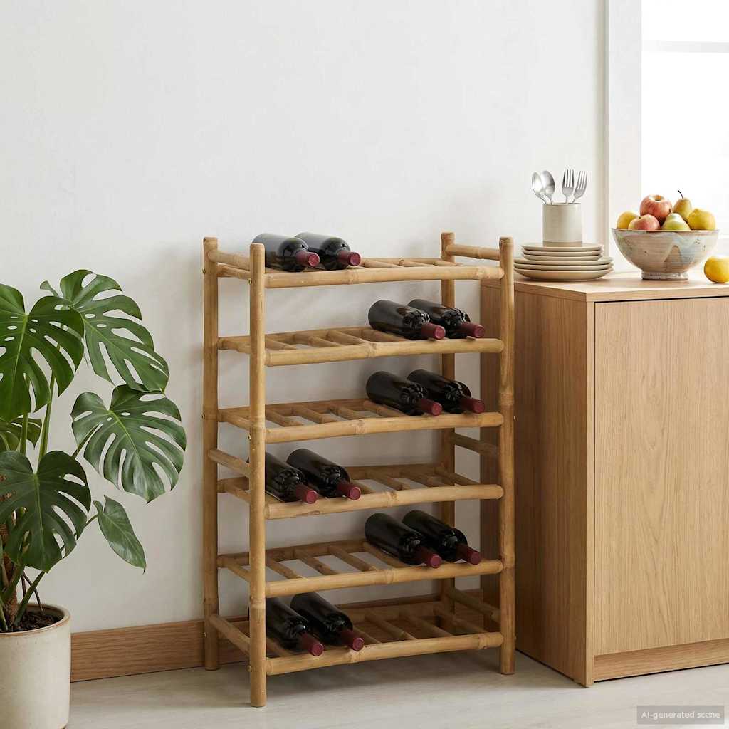 Weinregal Bambus Natur