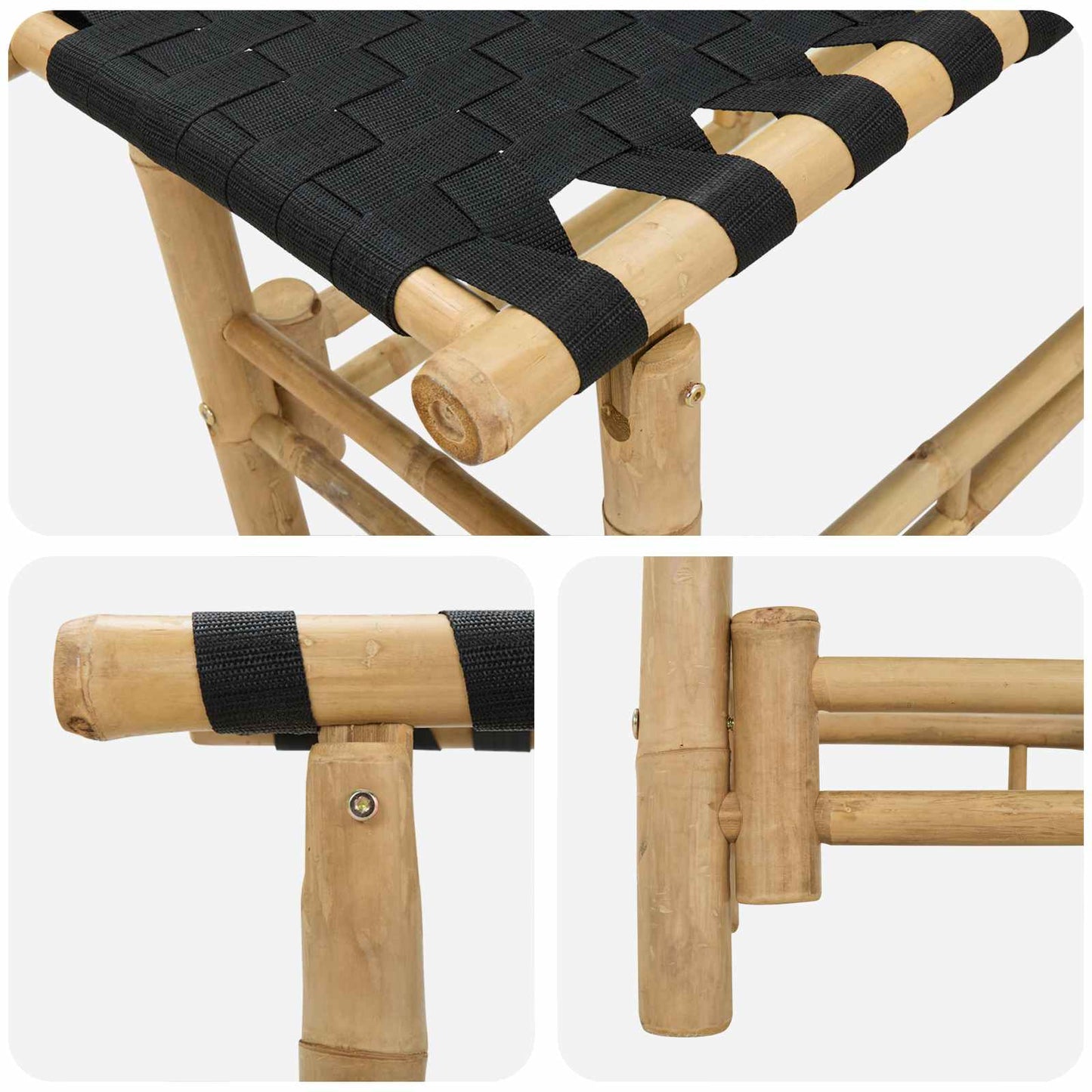 Gartenbank 80 x 38 x 40 cm Bambus Natur Rechtwinklig