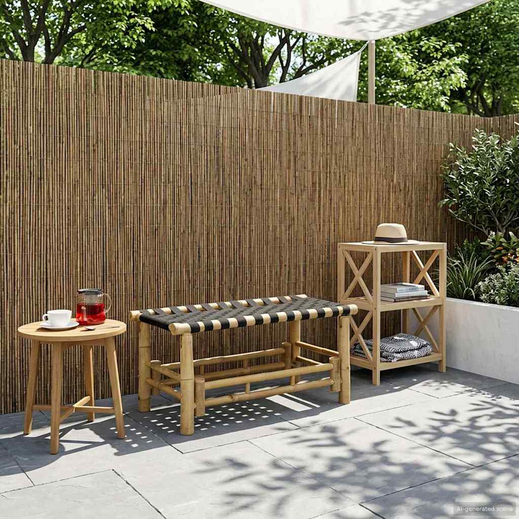 Gartenbank 80 x 38 x 40 cm Bambus Natur Rechtwinklig