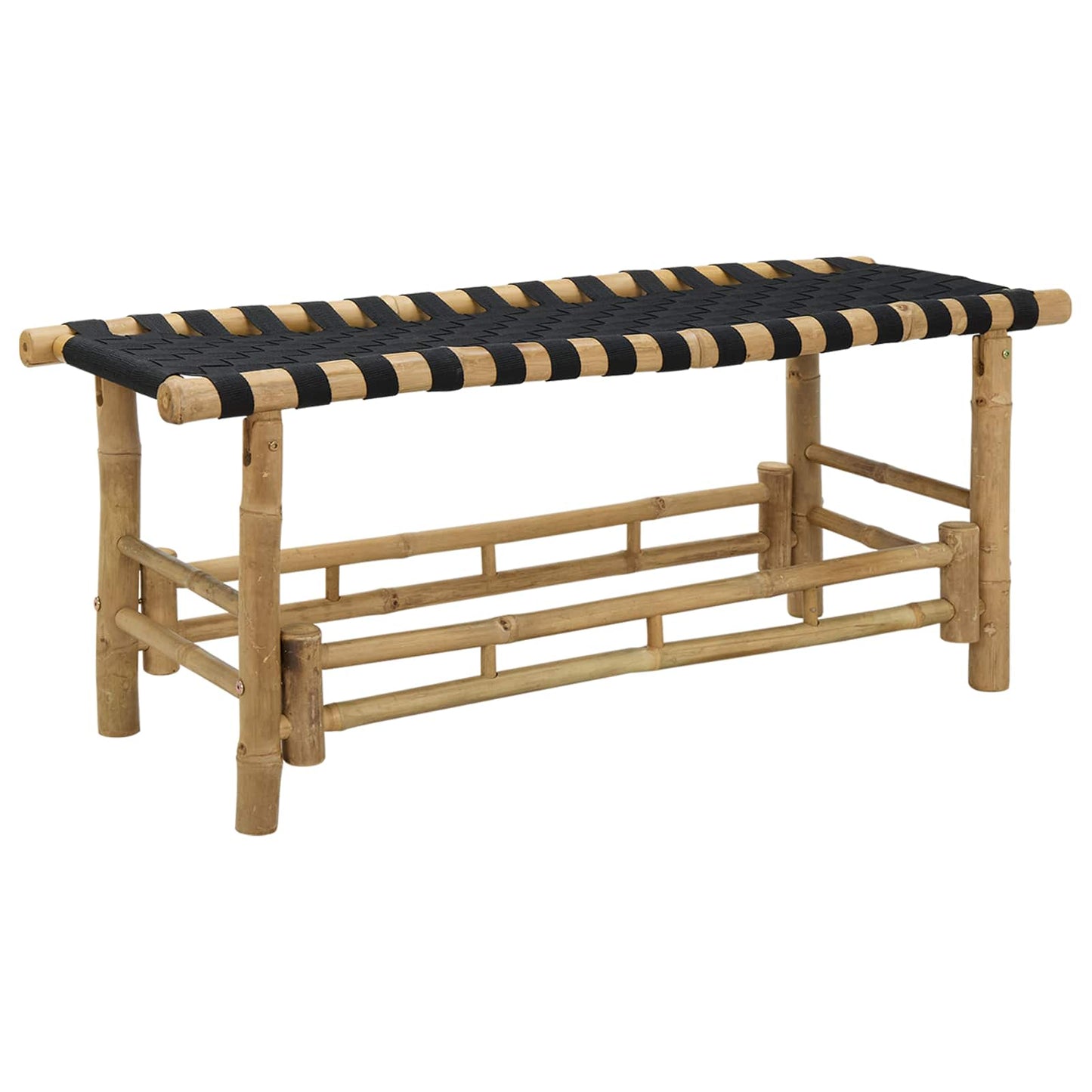 Gartenbank 110 x 38 x 40 cm Bambus Natur Rechtwinklig
