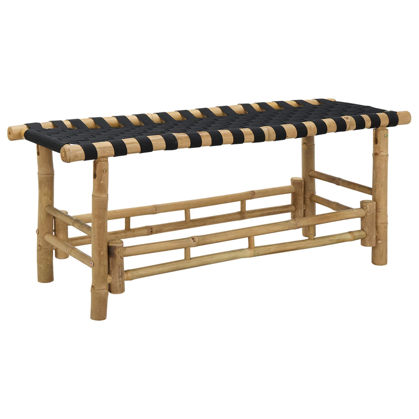 Gartenbank 110 x 38 x 40 cm Bambus Natur Rechtwinklig