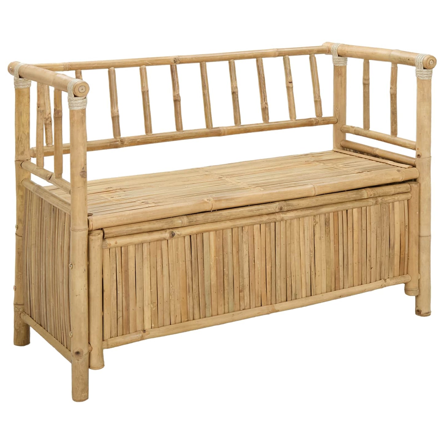 Garten-Aufbewahrungsbank 110 x 47 x 80 cm Bambus Natur