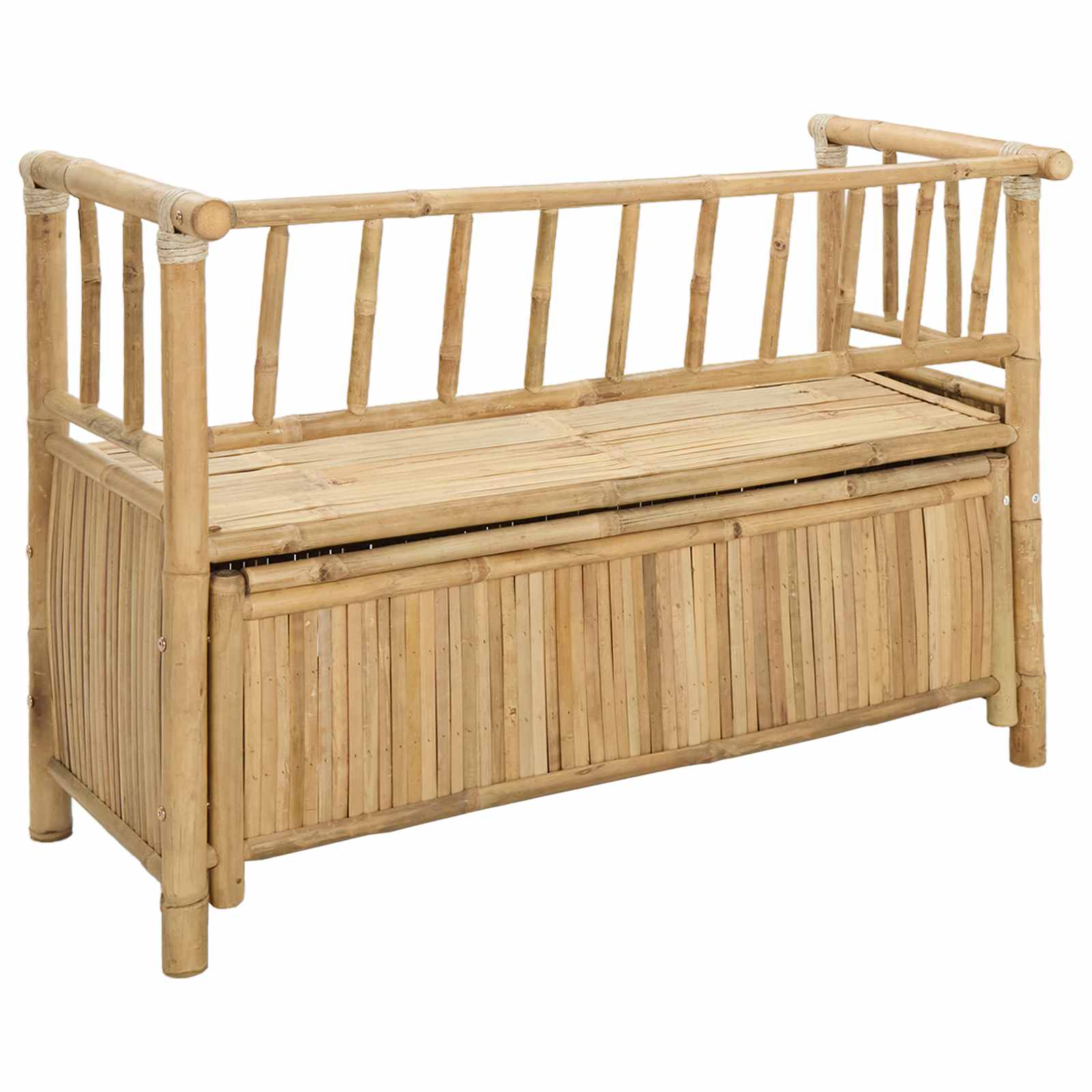Garten-Aufbewahrungsbank 110 x 47 x 80 cm Bambus Natur