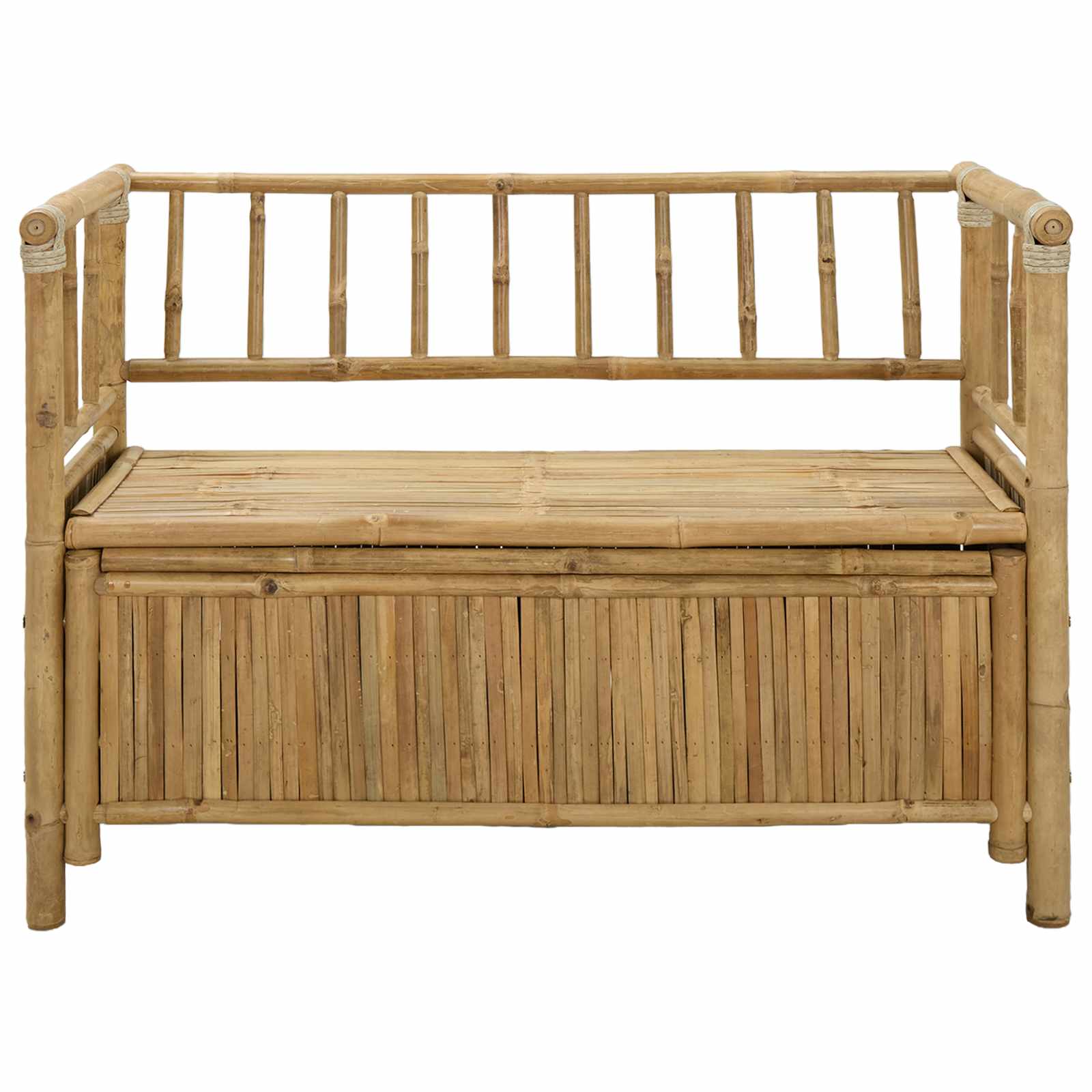 Garten-Aufbewahrungsbank 110 x 47 x 80 cm Bambus Natur
