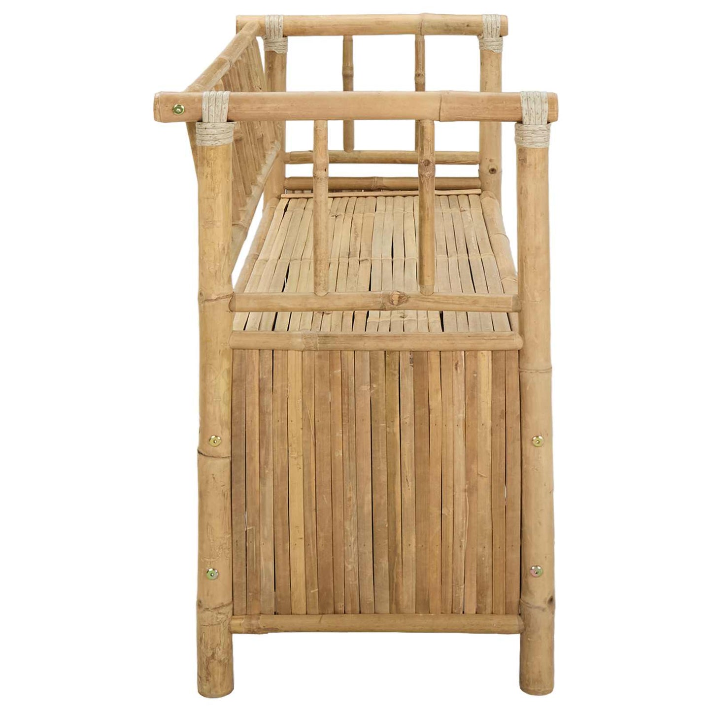 Garten-Aufbewahrungsbank 110 x 47 x 80 cm Bambus Natur