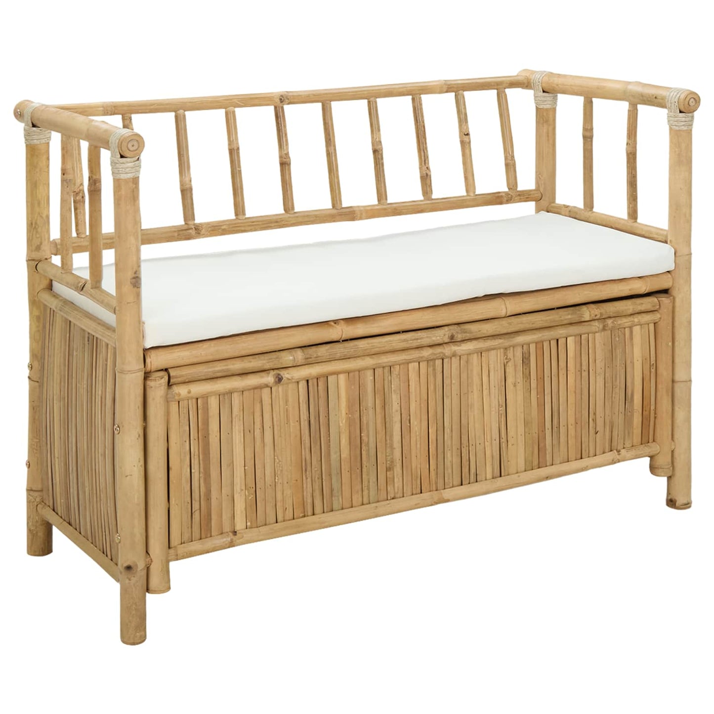 Garten-Aufbewahrungsbank 110 x 47 x 80 cm Bambus Natur