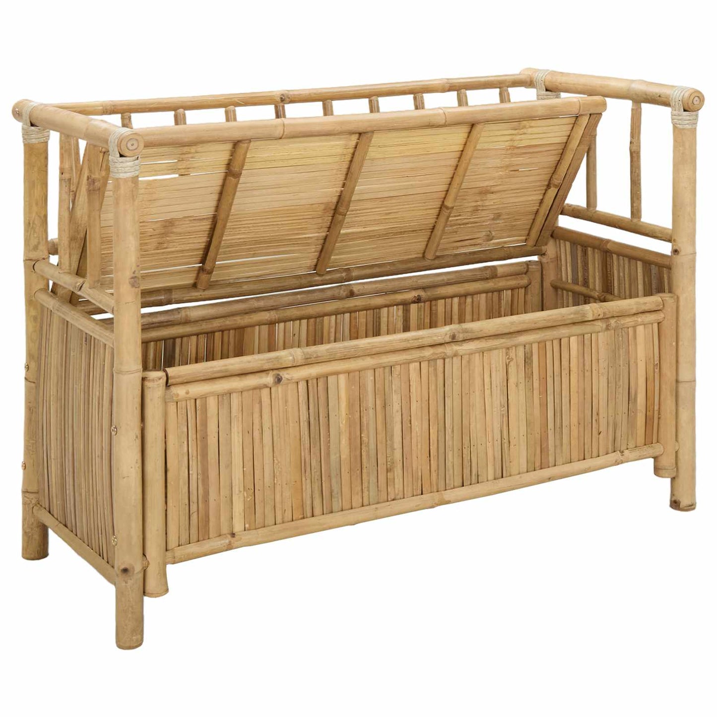 Garten-Aufbewahrungsbank 110 x 47 x 80 cm Bambus Natur