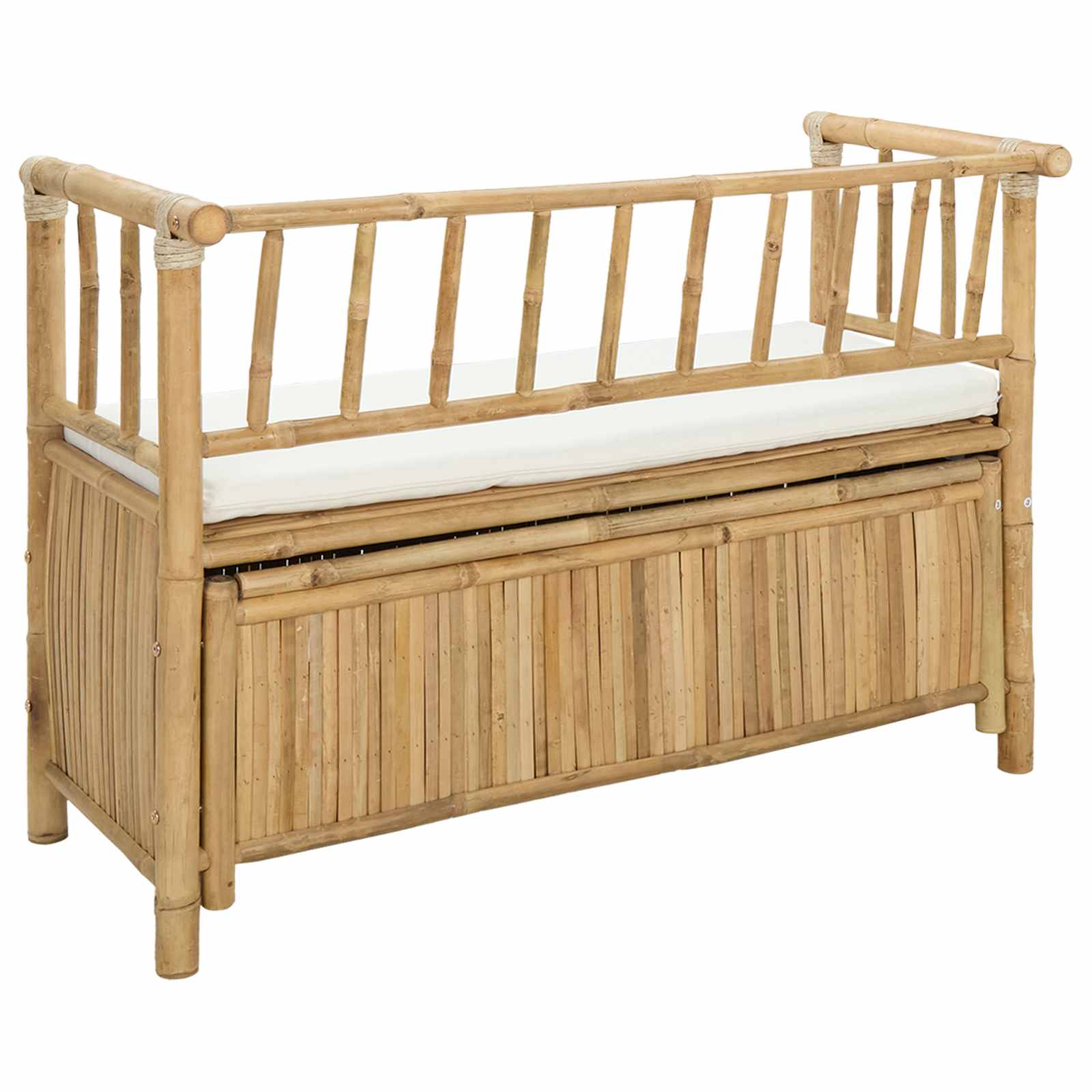 Garten-Aufbewahrungsbank 110 x 47 x 80 cm Bambus Natur