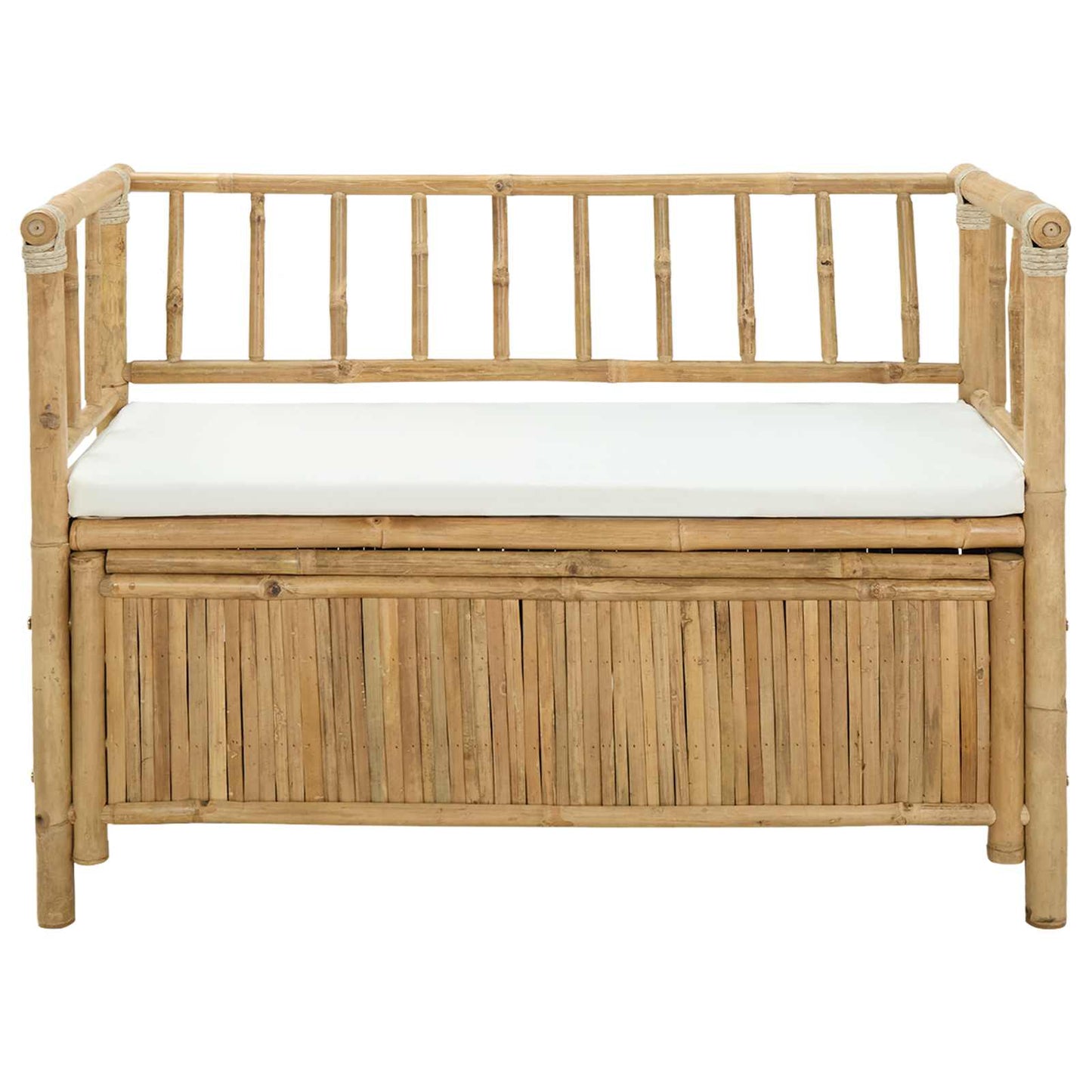 Garten-Aufbewahrungsbank 110 x 47 x 80 cm Bambus Natur