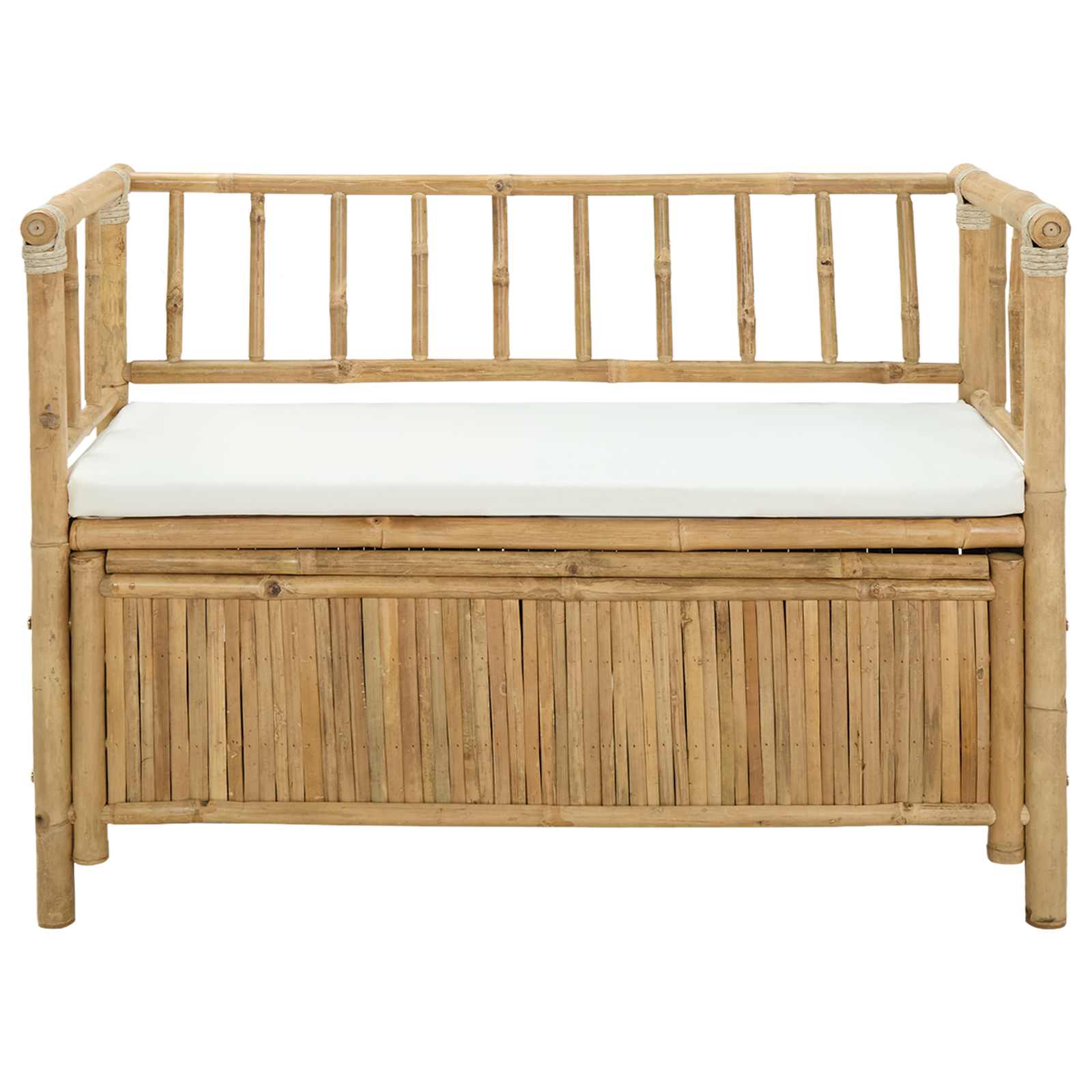 Garten-Aufbewahrungsbank 110 x 47 x 80 cm Bambus Natur