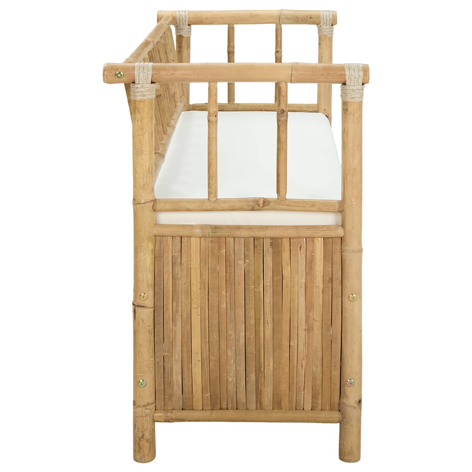 Garten-Aufbewahrungsbank 110 x 47 x 80 cm Bambus Natur