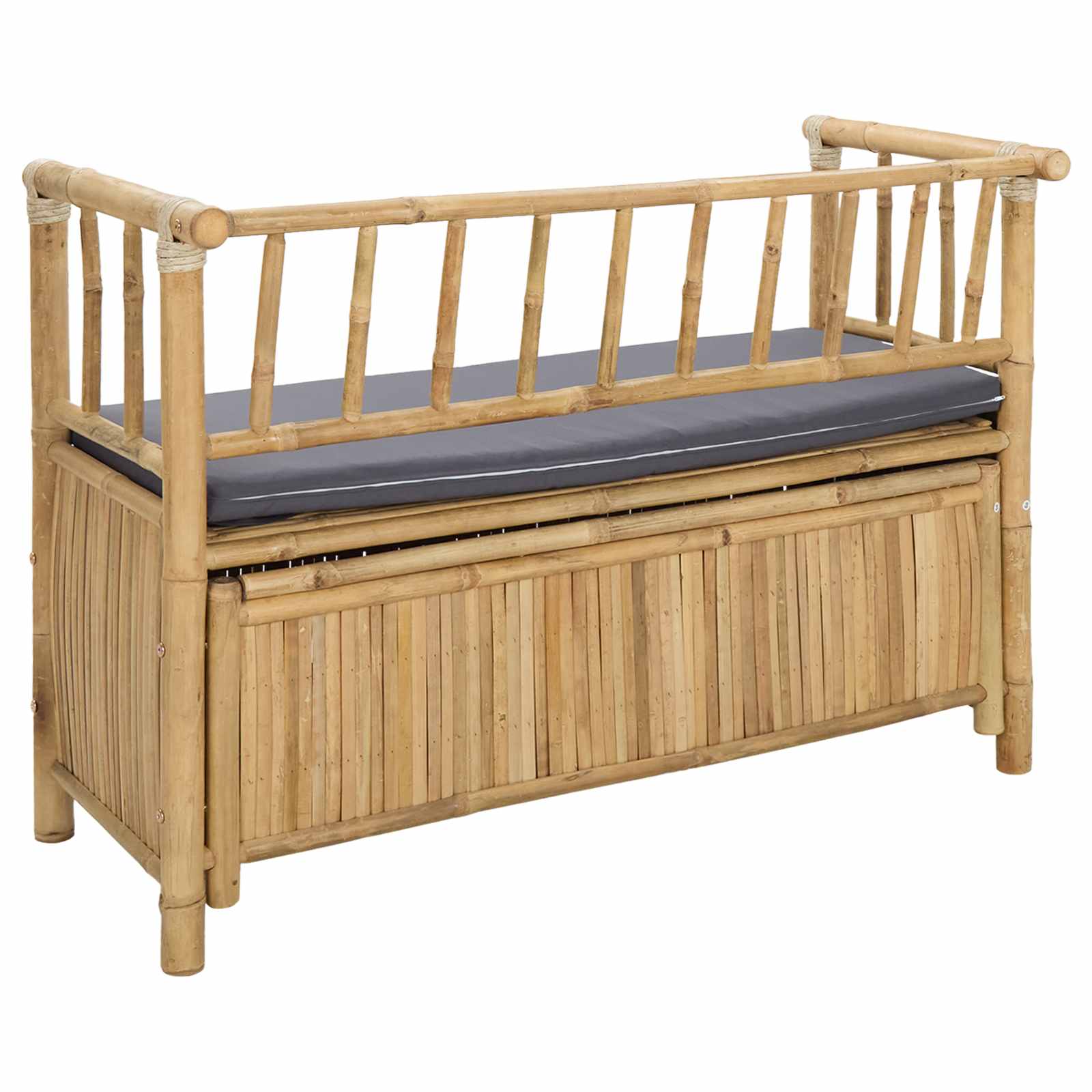 Garten-Aufbewahrungsbank 110 x 47 x 80 cm Bambus Natur