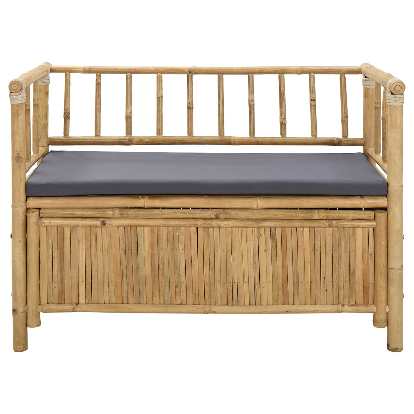 Garten-Aufbewahrungsbank 110 x 47 x 80 cm Bambus Natur
