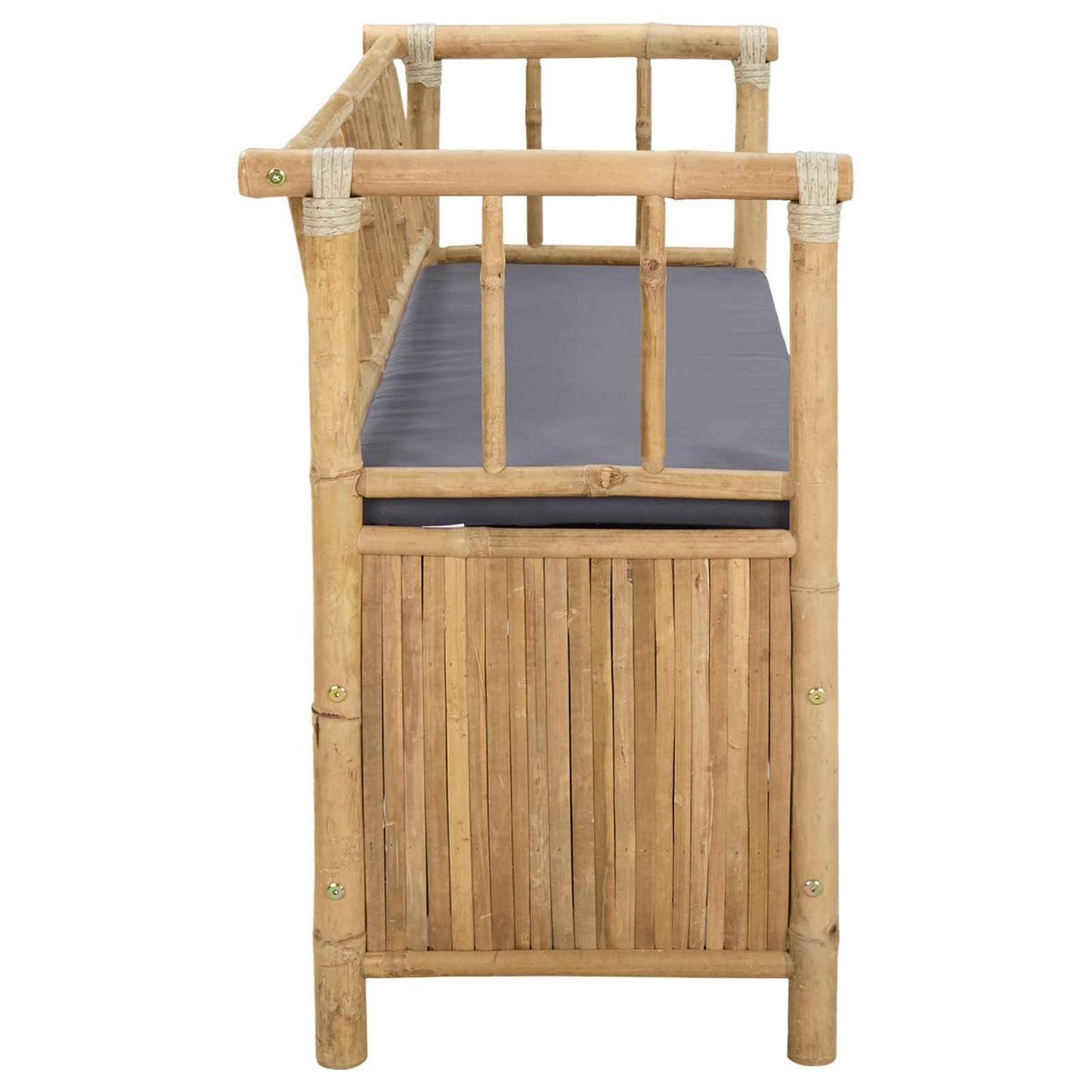 Garten-Aufbewahrungsbank 110 x 47 x 80 cm Bambus Natur